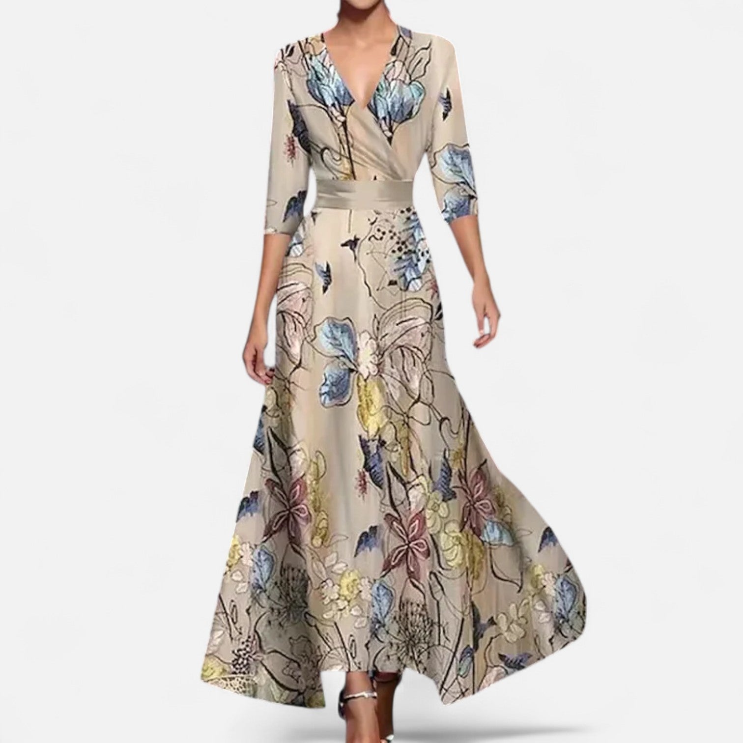Eliaro Moda | Vestido Largo Floral para Mujer – Elegancia Atemporal, Silueta Fluye