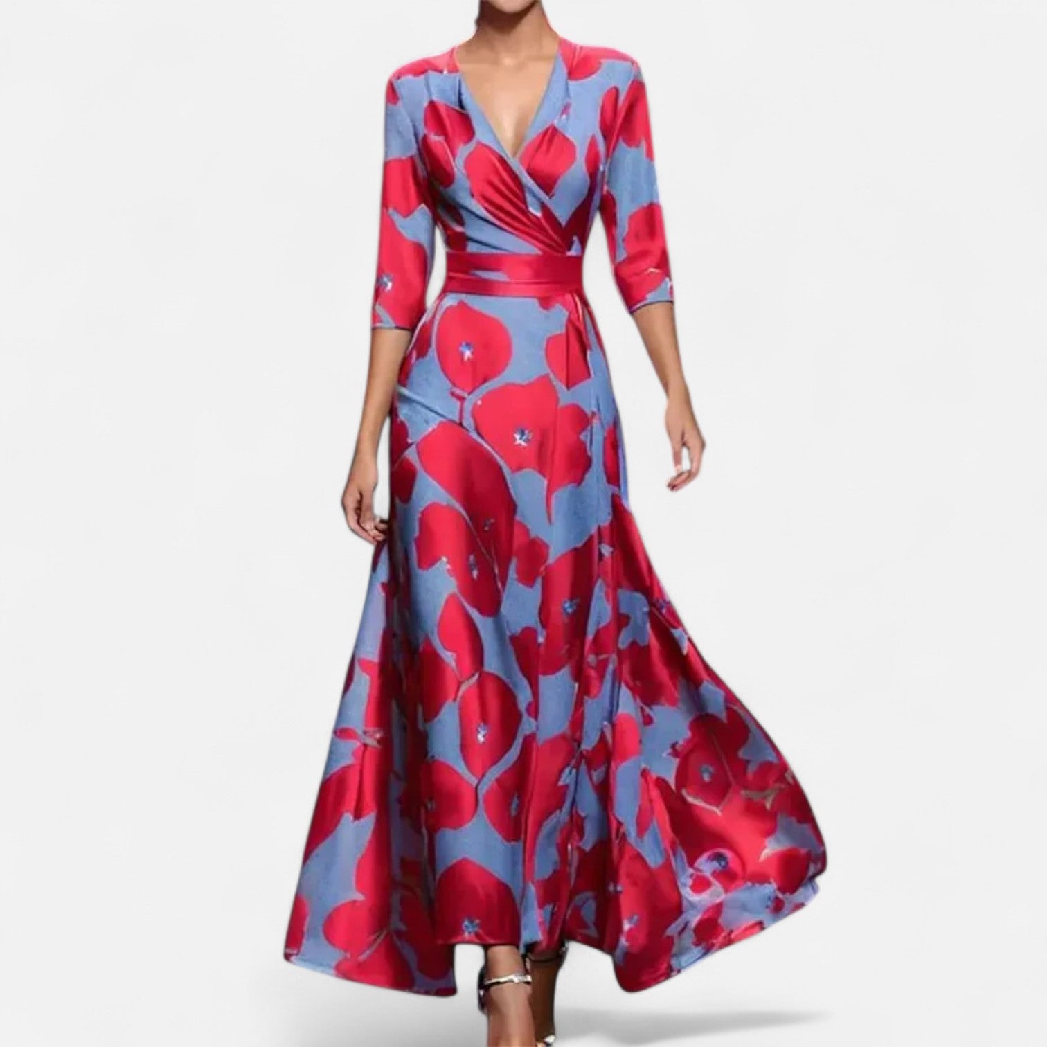 Eliaro Moda | Vestido Largo Floral para Mujer – Elegancia Atemporal, Silueta Fluye
