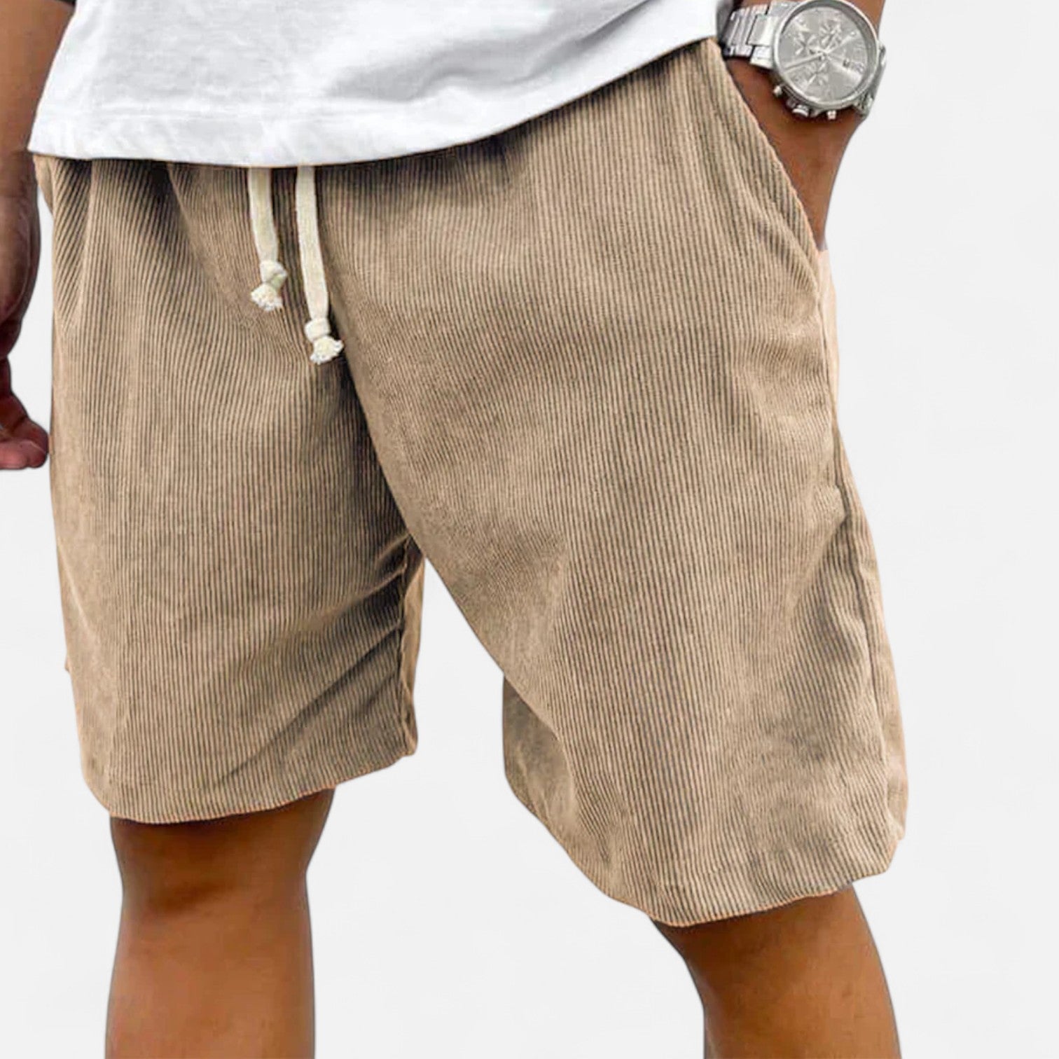 Eliaro Moda | Pantalones Cortos de Pana para Hombre – Estilo Relajado con Textura Clásica y Sofisticación Natural