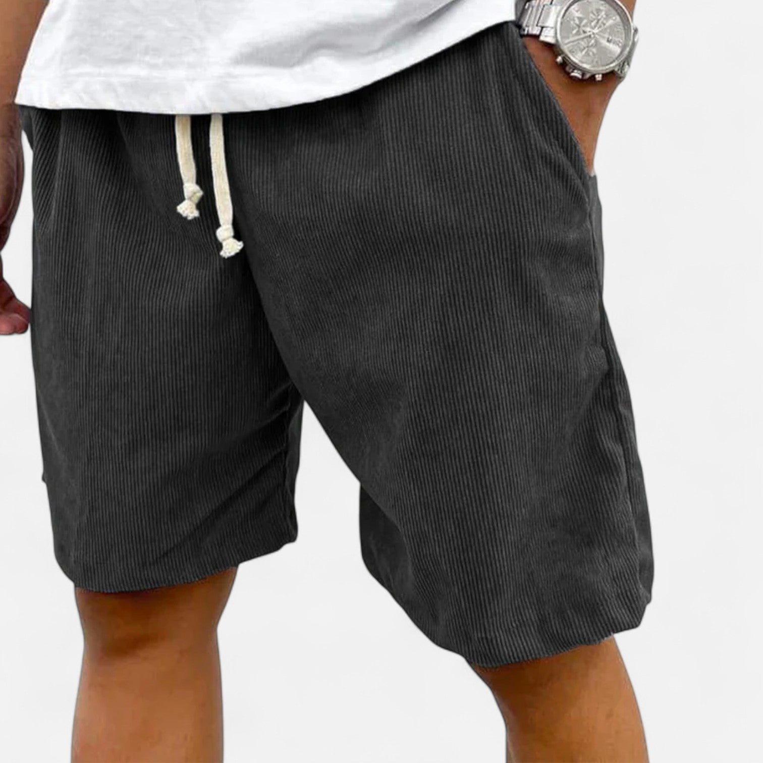Eliaro Moda | Pantalones Cortos de Pana para Hombre – Estilo Relajado con Textura Clásica y Sofisticación Natural