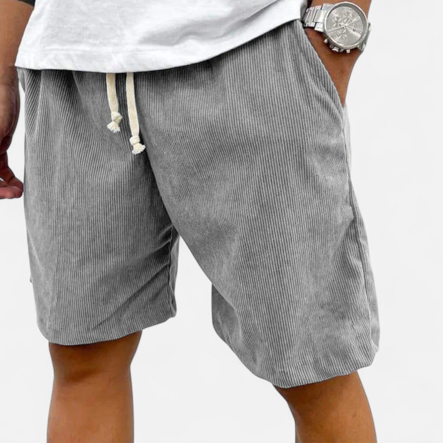 Eliaro Moda | Pantalones Cortos de Pana para Hombre – Estilo Relajado con Textura Clásica y Sofisticación Natural