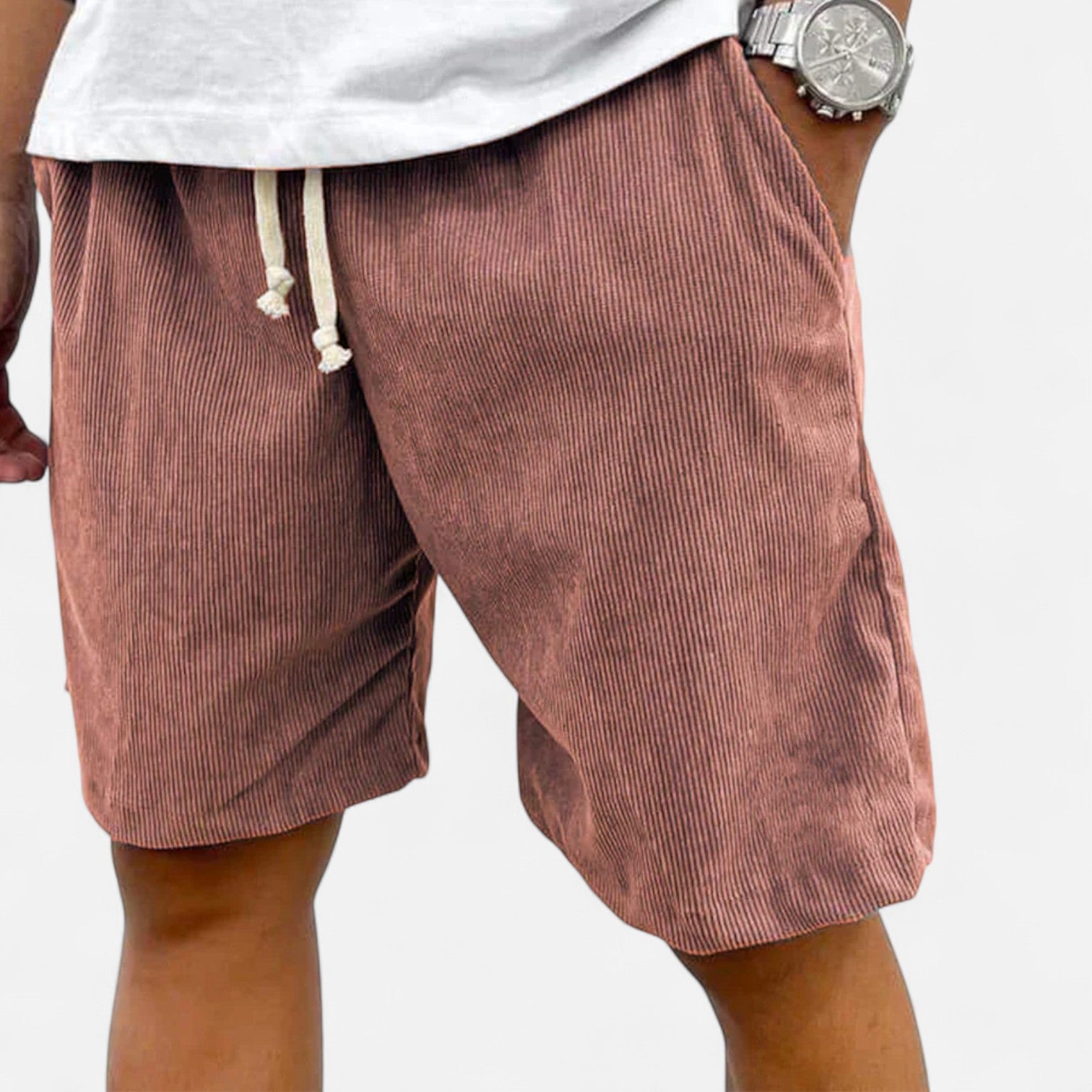 Eliaro Moda | Pantalones Cortos de Pana para Hombre – Estilo Relajado con Textura Clásica y Sofisticación Natural
