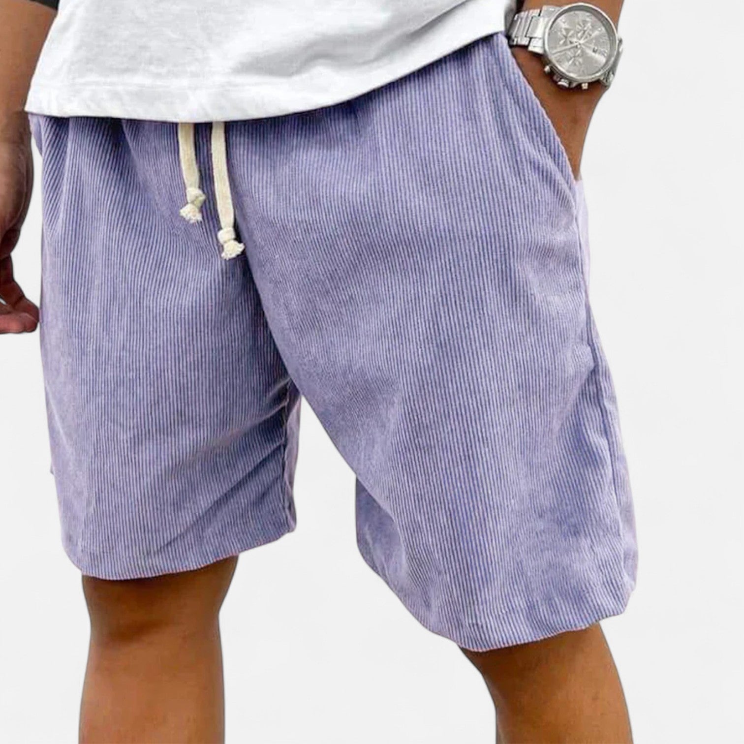 Eliaro Moda | Pantalones Cortos de Pana para Hombre – Estilo Relajado con Textura Clásica y Sofisticación Natural