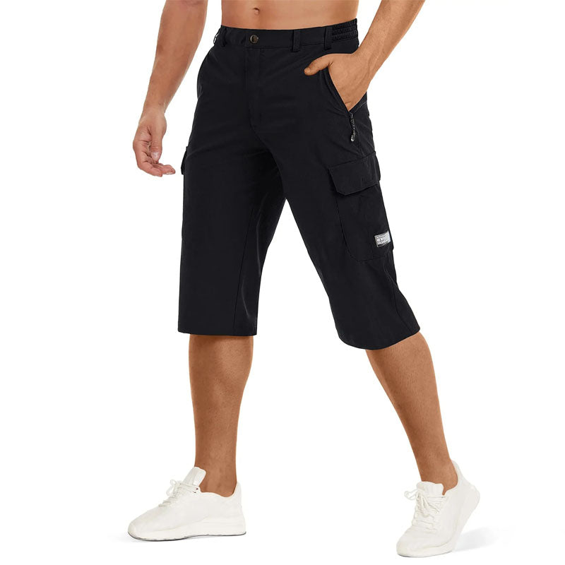 Men’s Quick-Dry Hiking Capri Pants with Zipper Pockets