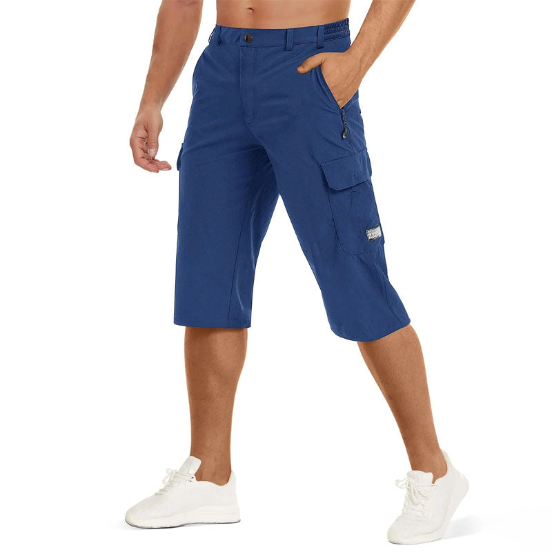 Pantaloni Capri da trekking da uomo in asciugatura rapida con tasche con cerniera