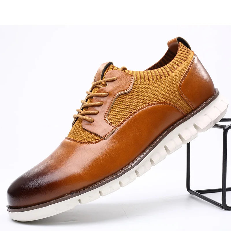 Scarpe Brogue da Uomo in Pelle PU con Design Intagliato e Suola Leggera in Gomma