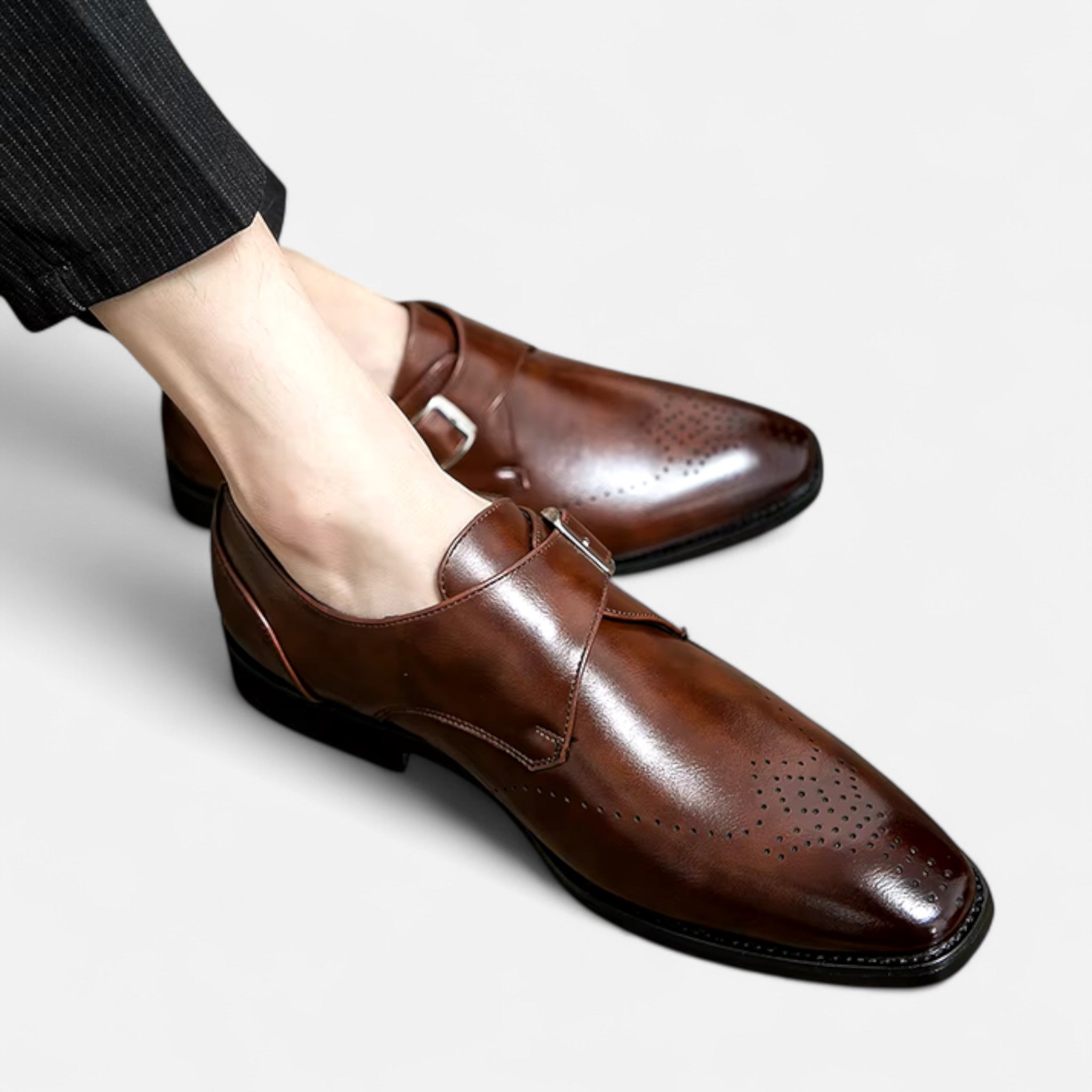 Eliaro Moda | Zapatos Monk Strap Hombre Ashford Puntera Perforada