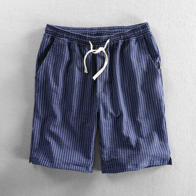 Pantaloncini da uomo in cotone - taglio ampio a righe - casual estivo