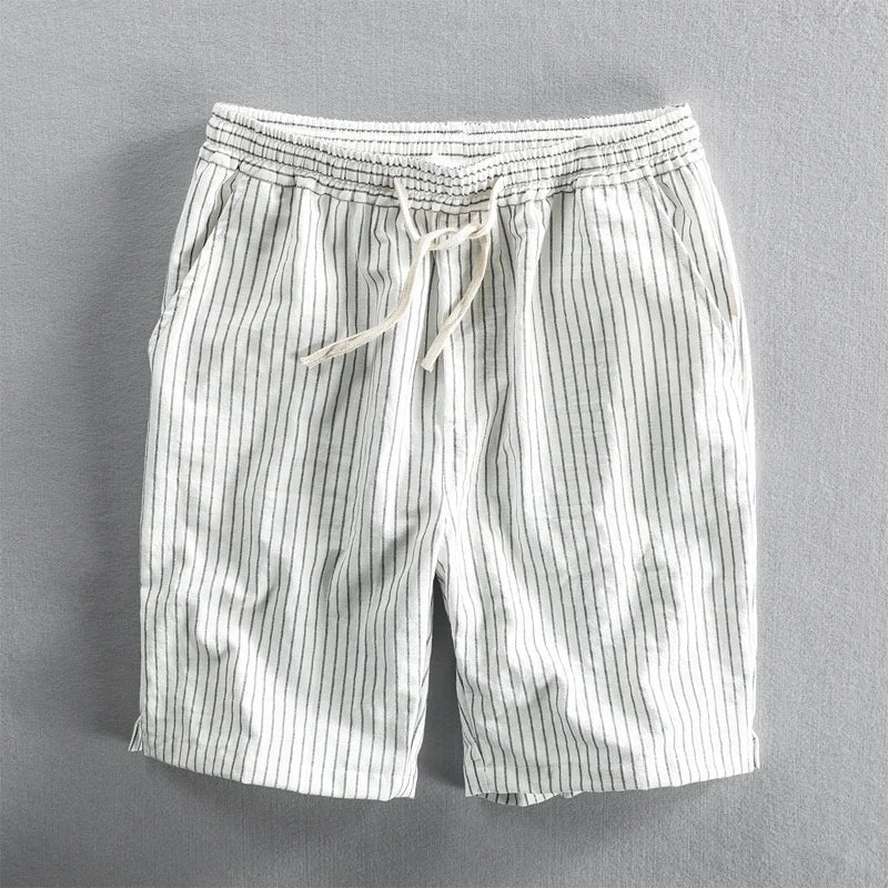 Pantaloncini da uomo in cotone - taglio ampio a righe - casual estivo
