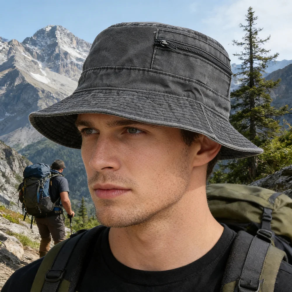 Chapeau de pêcheur en coton unisexe pour activités de plein air