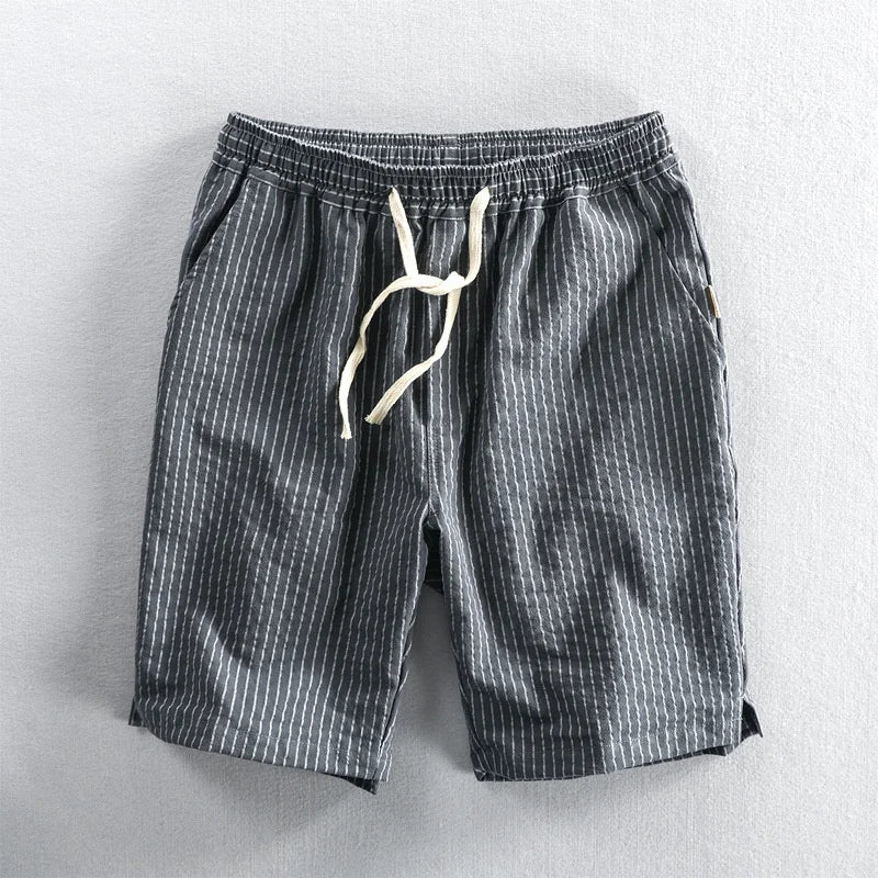 Pantaloncini da uomo in cotone - taglio ampio a righe - casual estivo