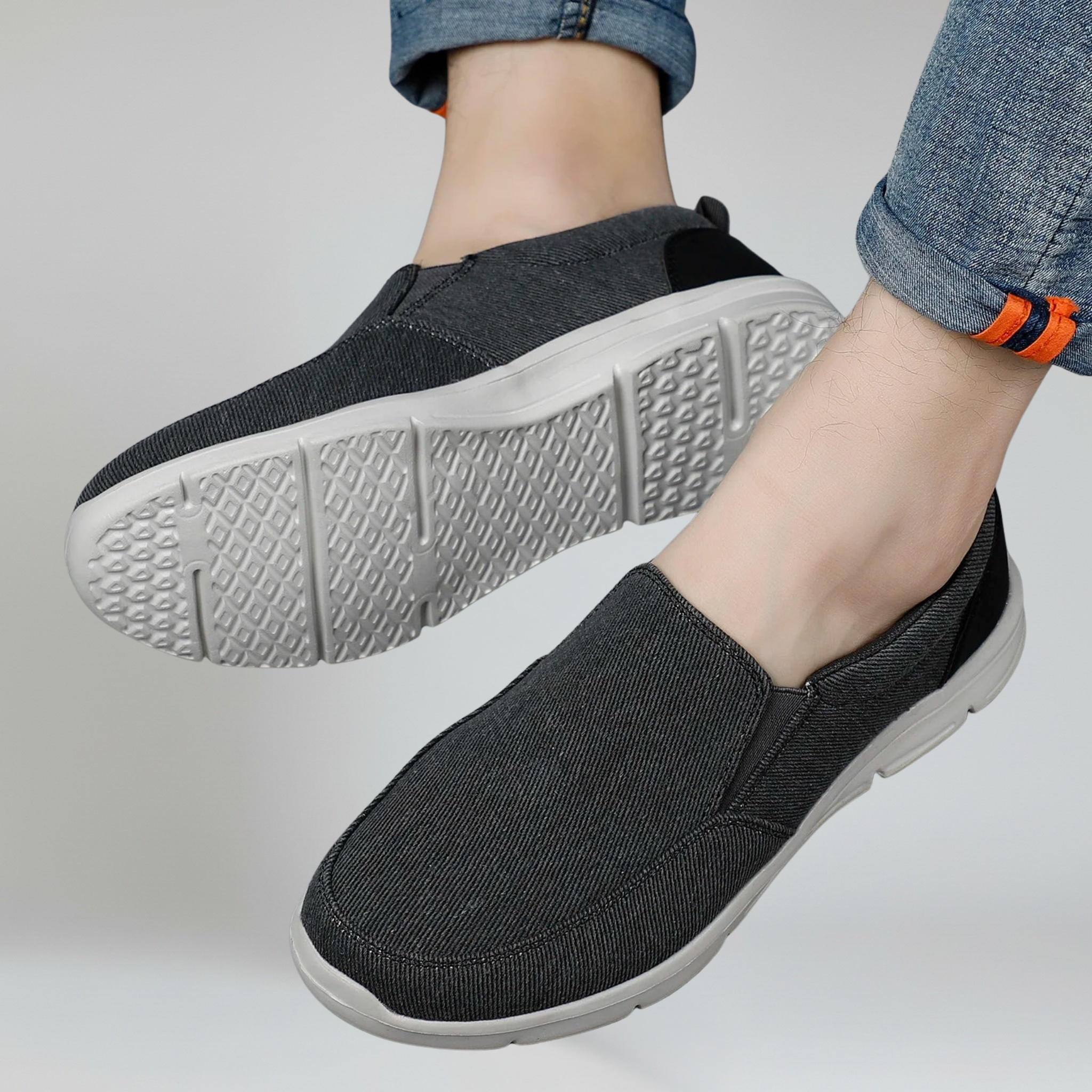 Mocassini in Tela Slip-On da Uomo con Suola Traspirante in EVA