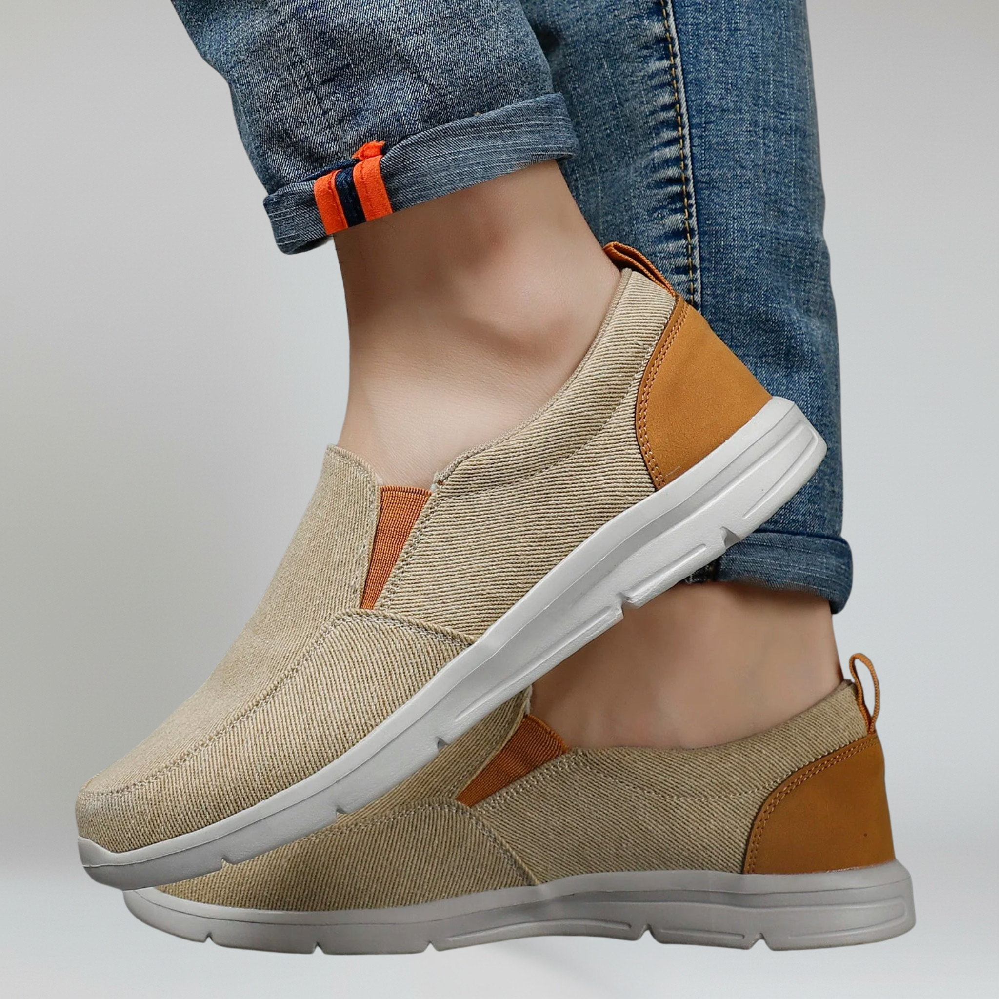 Men's Canvas Slip-On Loafers with Breathable EVA Sole