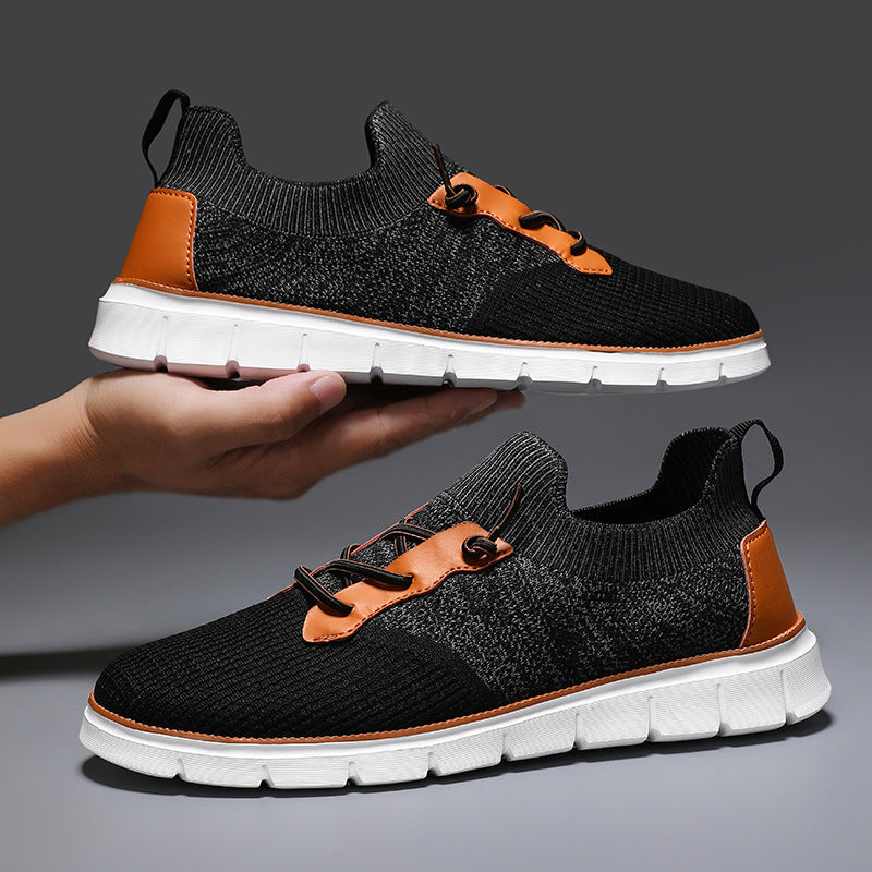 Sneakers Traspiranti in Mesh da Uomo con Suola in Gomma e Lacci