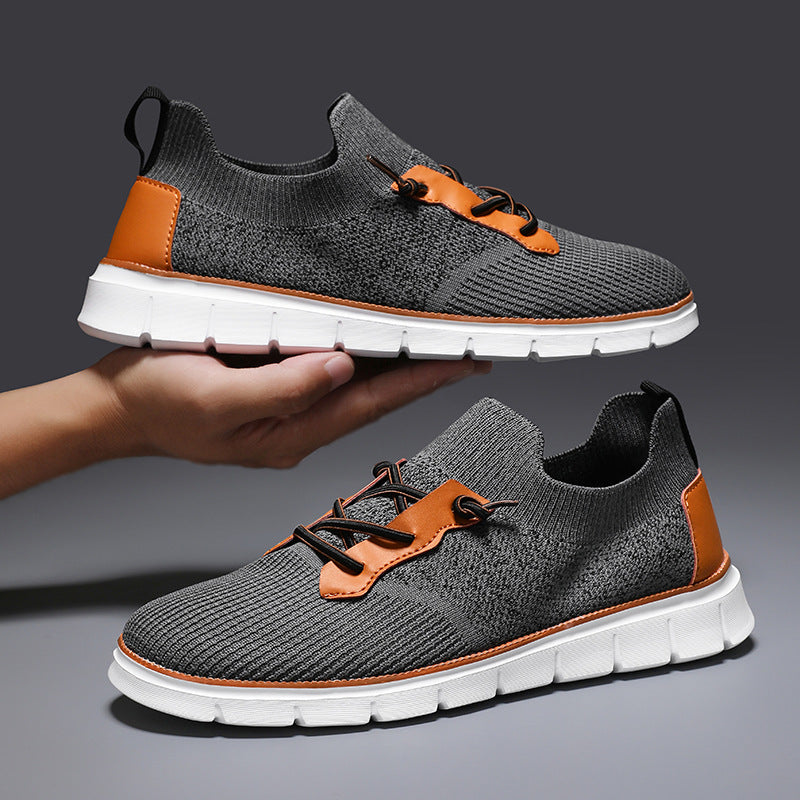 Sneakers Traspiranti in Mesh da Uomo con Suola in Gomma e Lacci