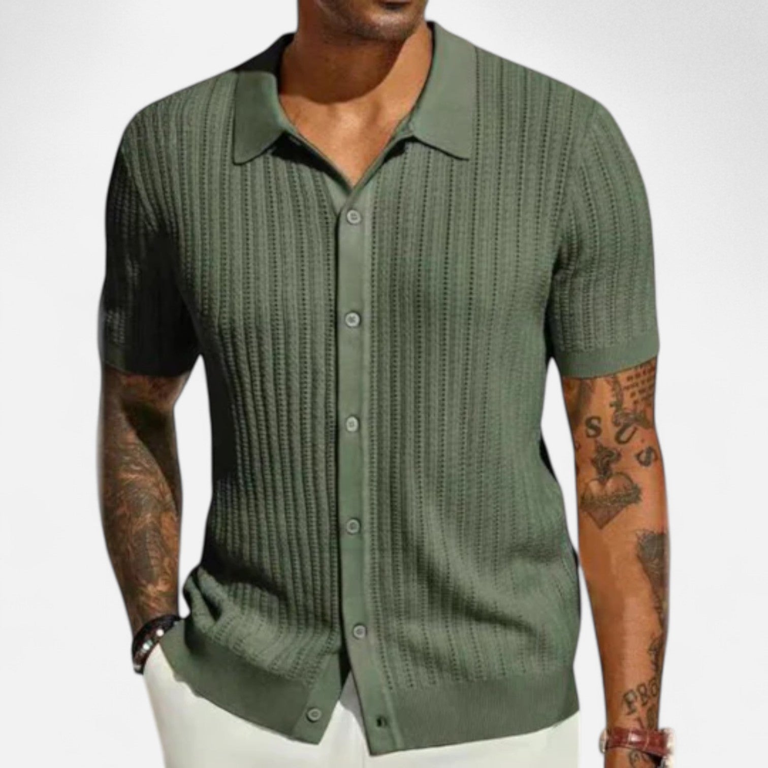 Eliaro Moda | Camisa de Punto para Hombre – Estilo Veraniego con Textura Sofisticada y Comodidad Atemporal