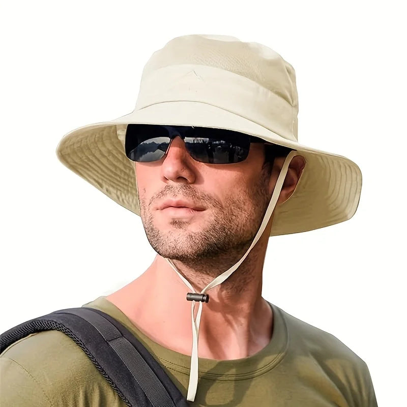 Chapeau bob respirant de soleil pour la pêche et la randonnée avec mentonnière