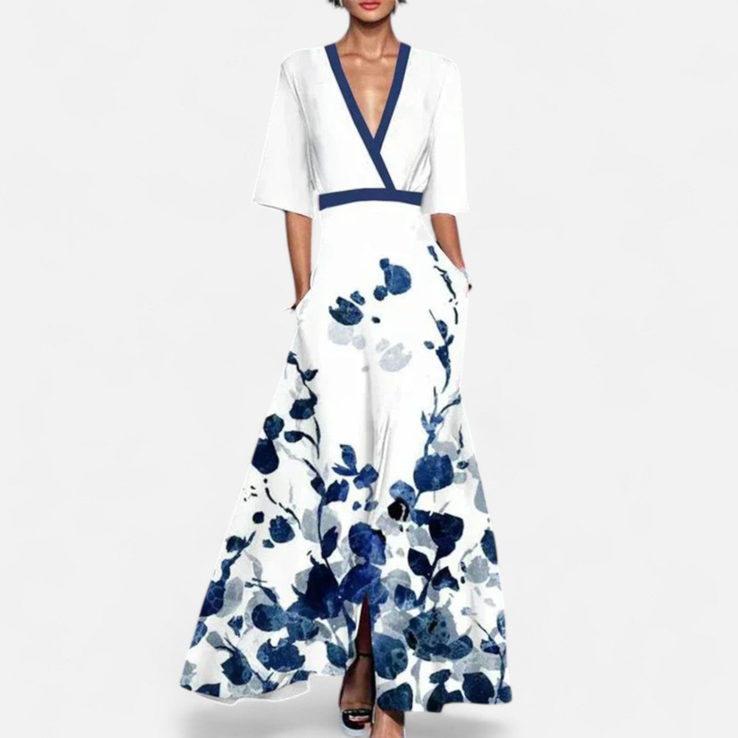 Eliaro Moda | Vestido Largo Floral para Mujer – Elegancia Atemporal, Silueta Fluye
