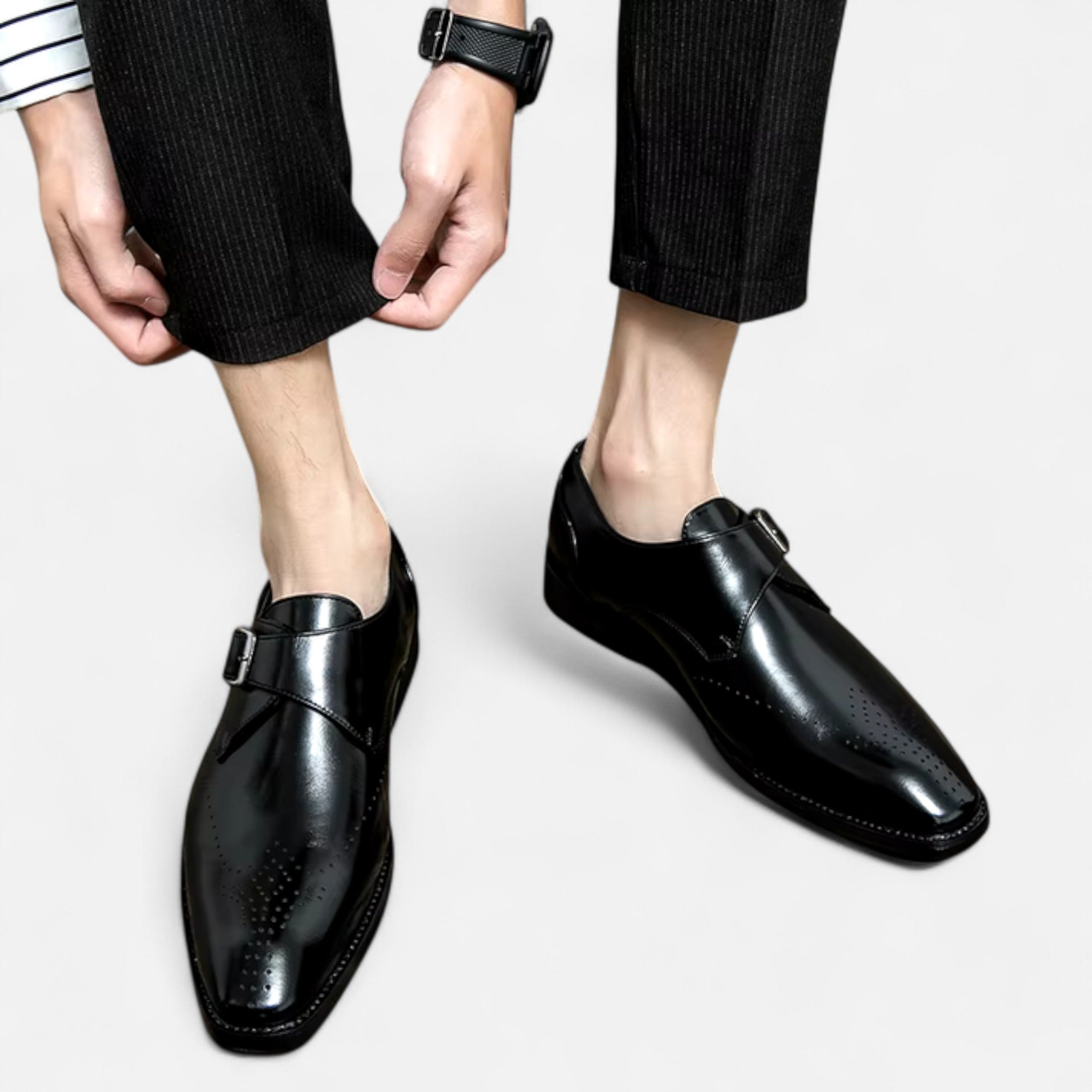 Eliaro Moda | Zapatos Monk Strap Hombre Ashford Puntera Perforada