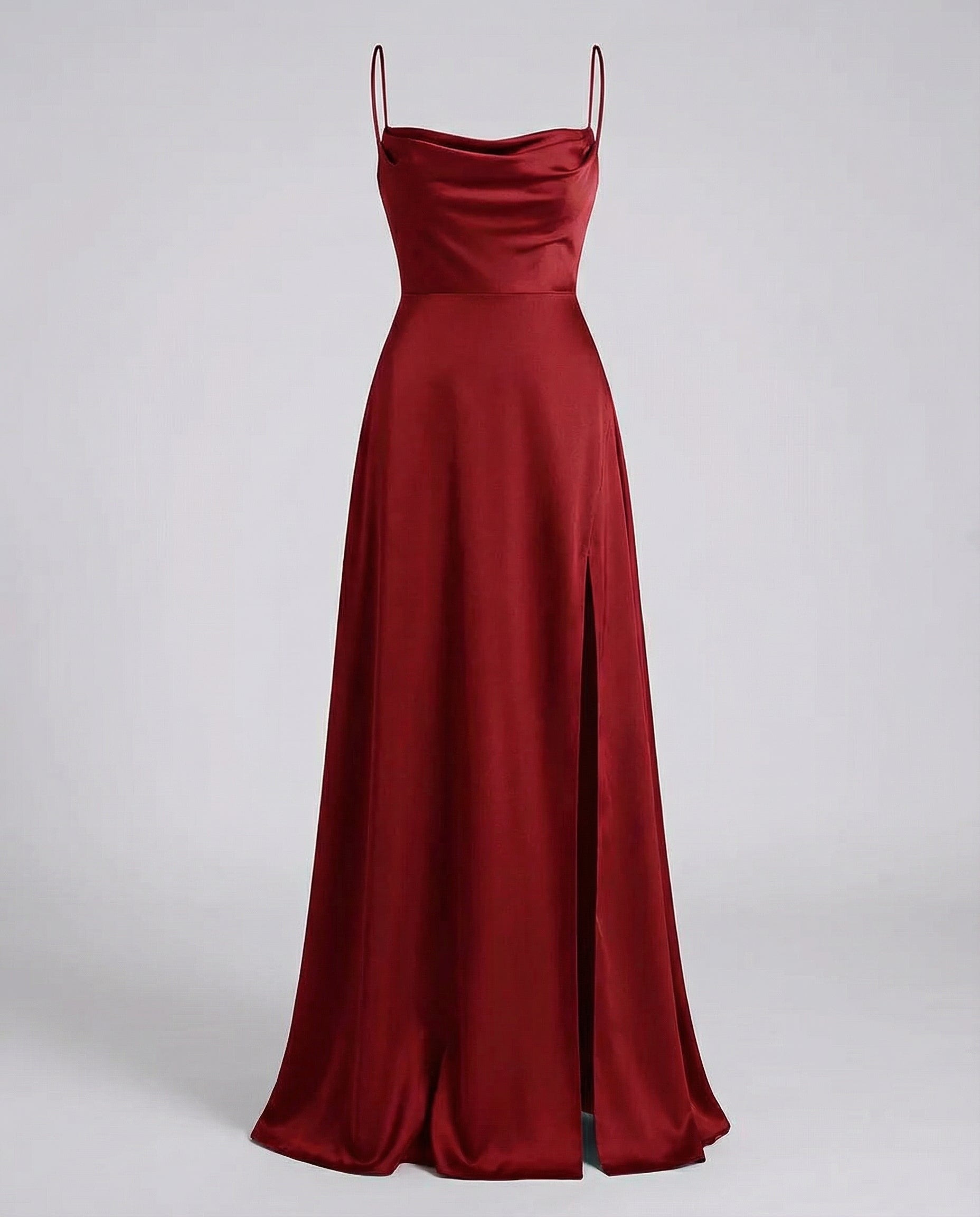 Vestido de seda para mujer - escote drapeado con abertura - gala
