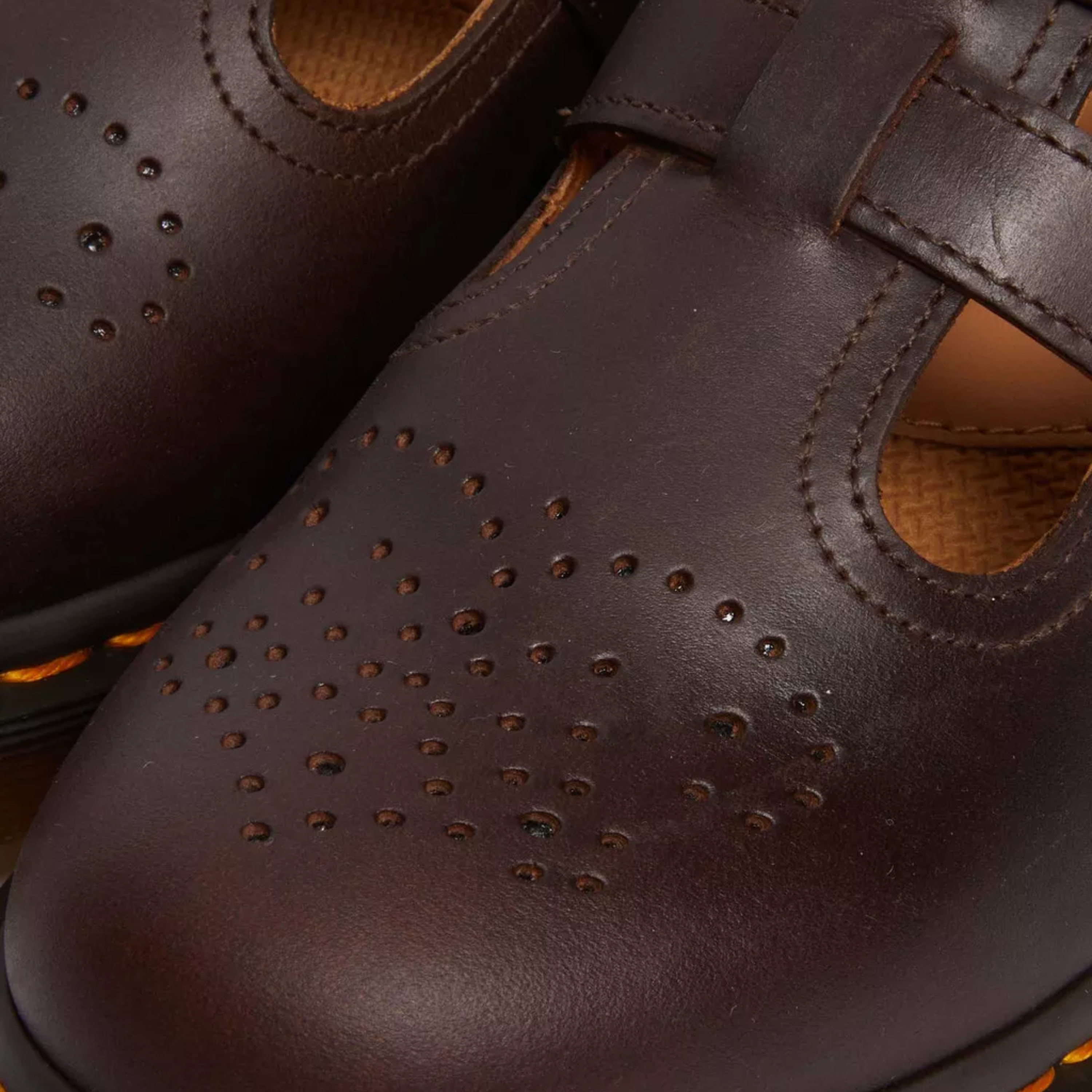 Women's Leather Mary Jane Shoes with Rubber Sole and Round Toe