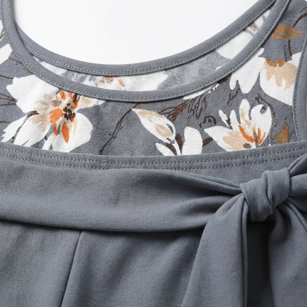 Dámské dvoudílné tankini s květinovým potiskem a krátkými kalhotami