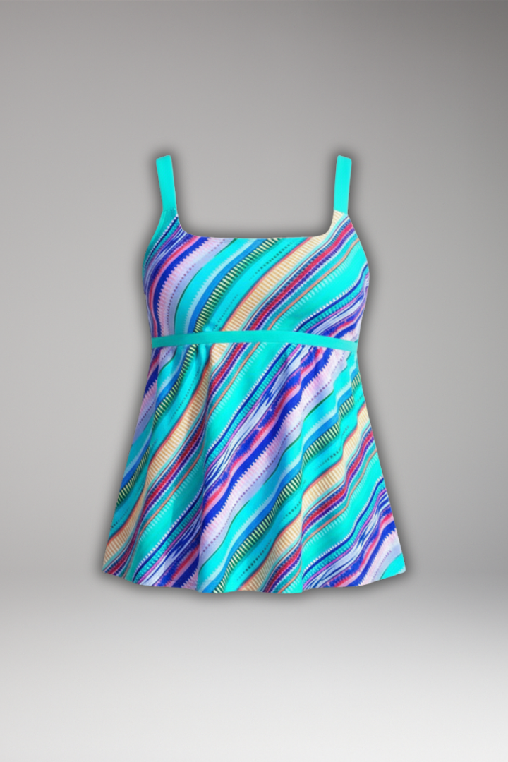 Dámský potiskovaný tankini set s plaveckými šortkami