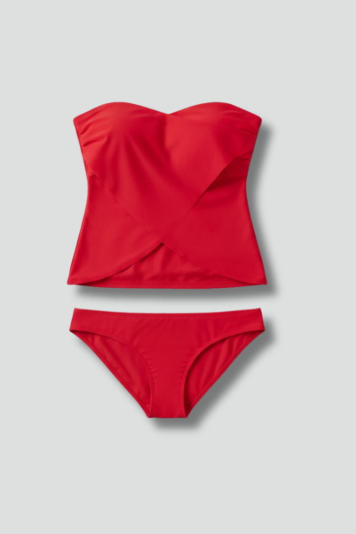 Ensemble tankini bustier pour femme avec culotte assortie maillot de bain
