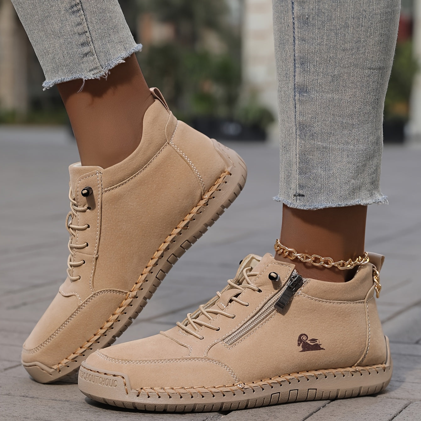 Scarpe da Passeggio da Donna con Chiusura a Zip e Suola Ammortizzata