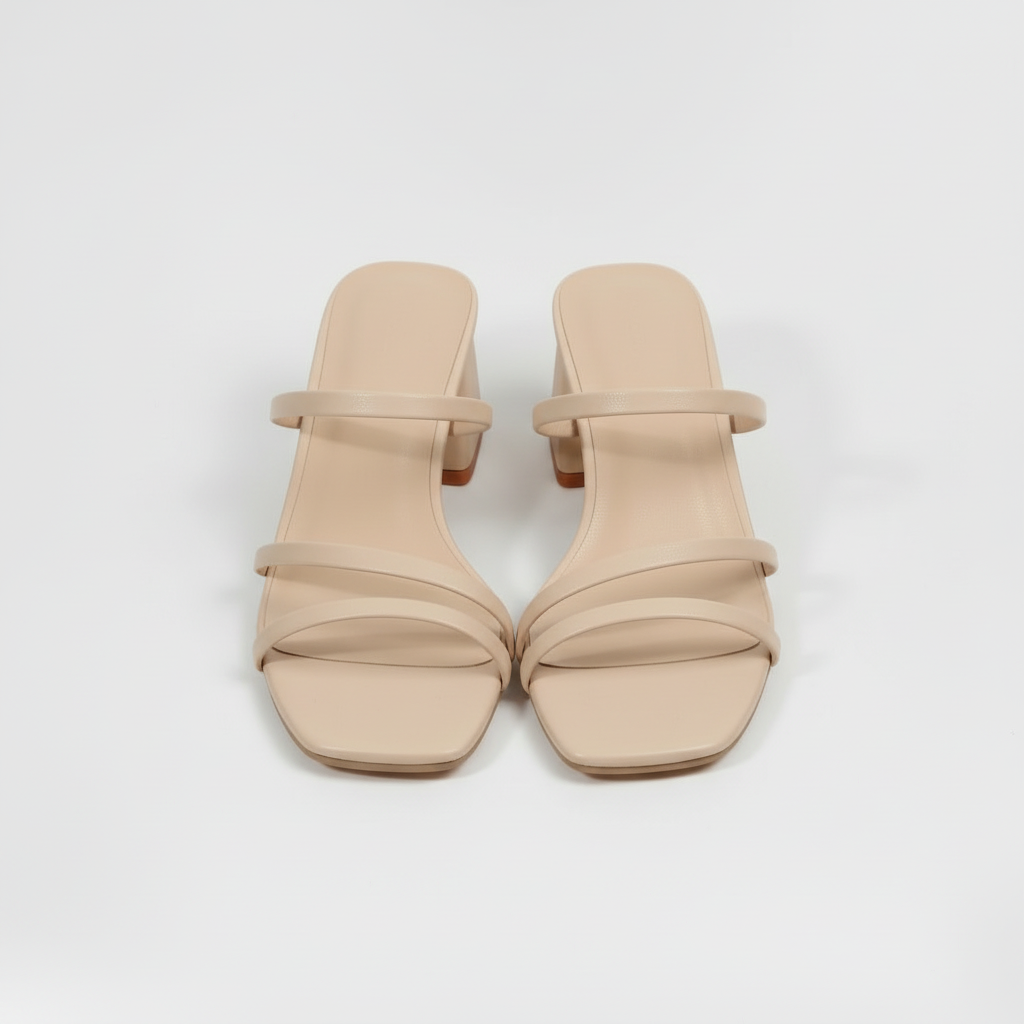 Sandales à talon moyen avec brides et semelle de soutien pour femme