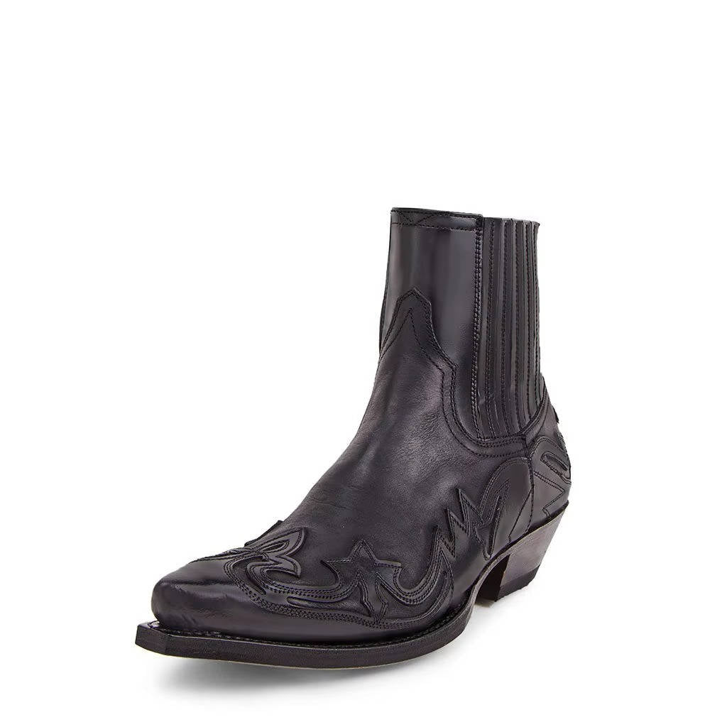 Bottes de cow-boy pour femme Bottines style western avec broderie et bout pointu en cuir PU