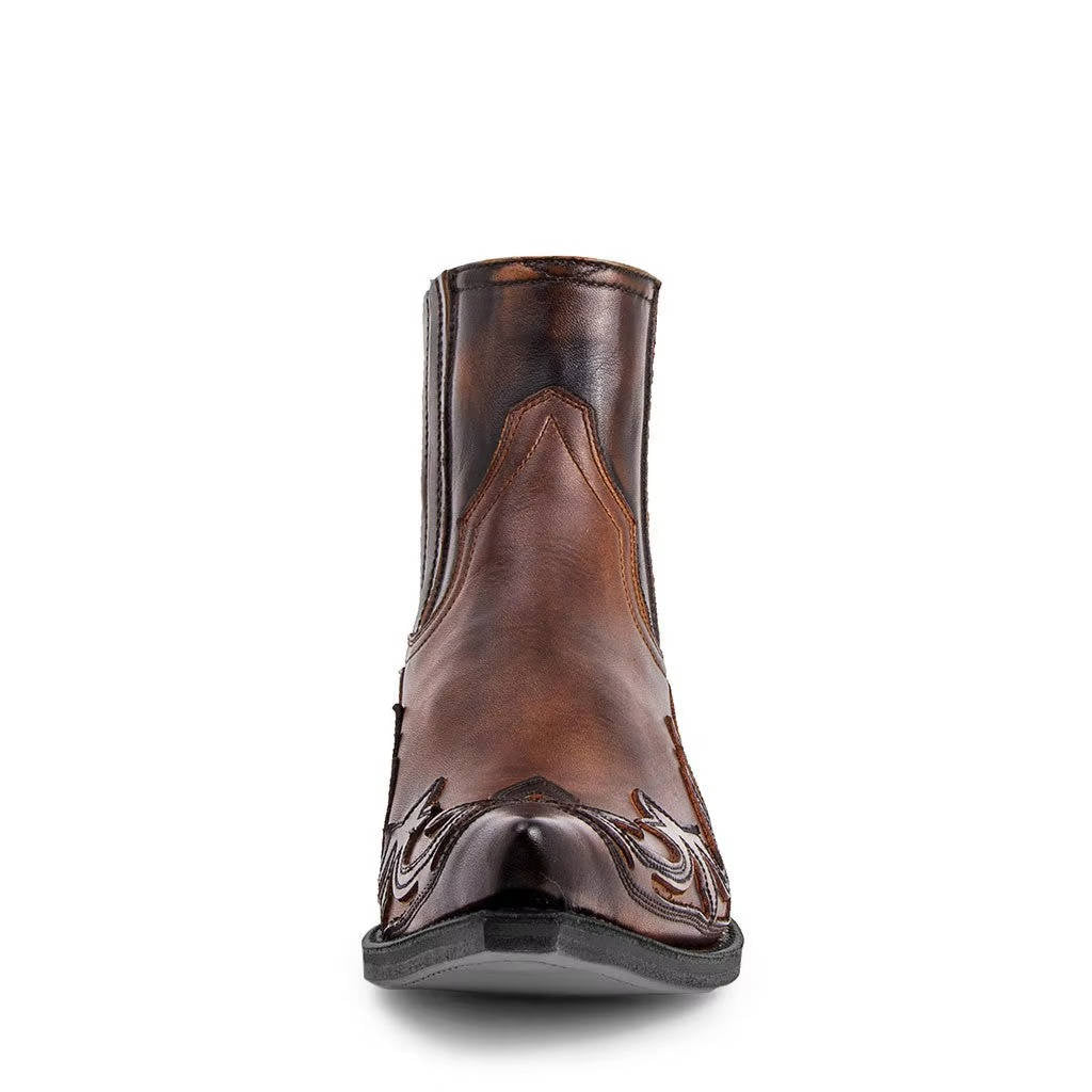 Bottes de cow-boy pour femme Bottines style western avec broderie et bout pointu en cuir PU