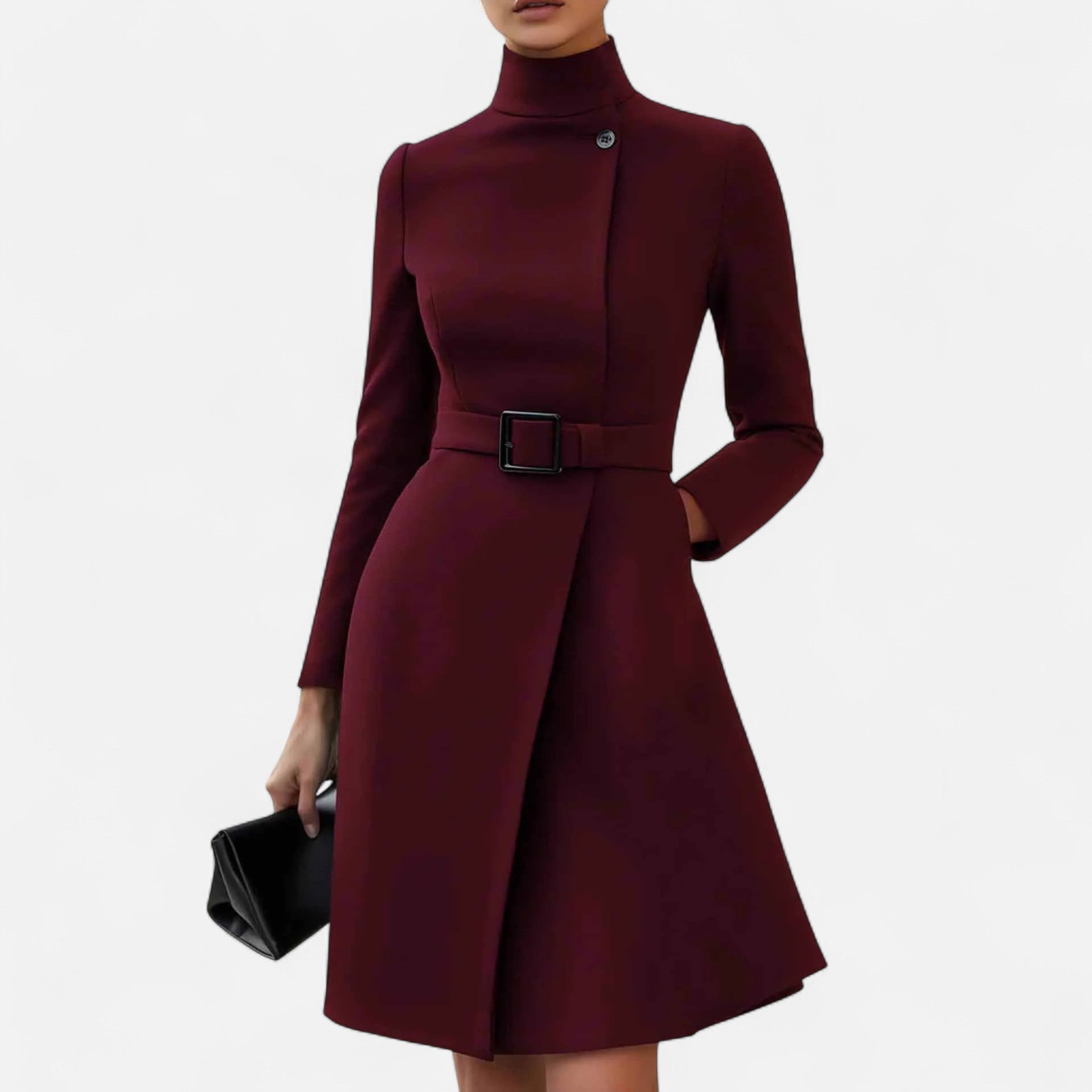 Eliaro Moda | Vestido Mujer Invierno Cuello Alto Asimétrico