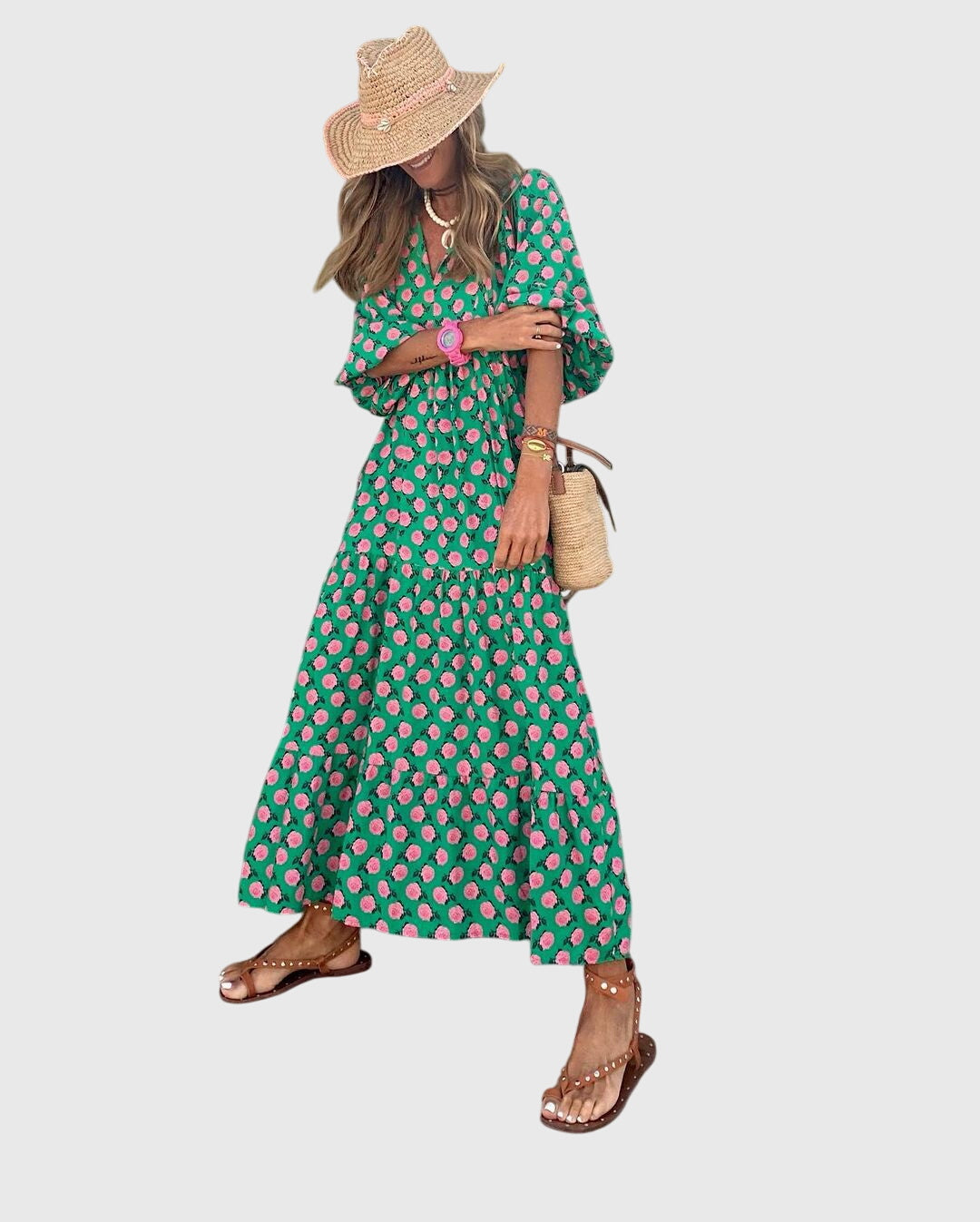Bohemian long dress | printed dress for everyday use