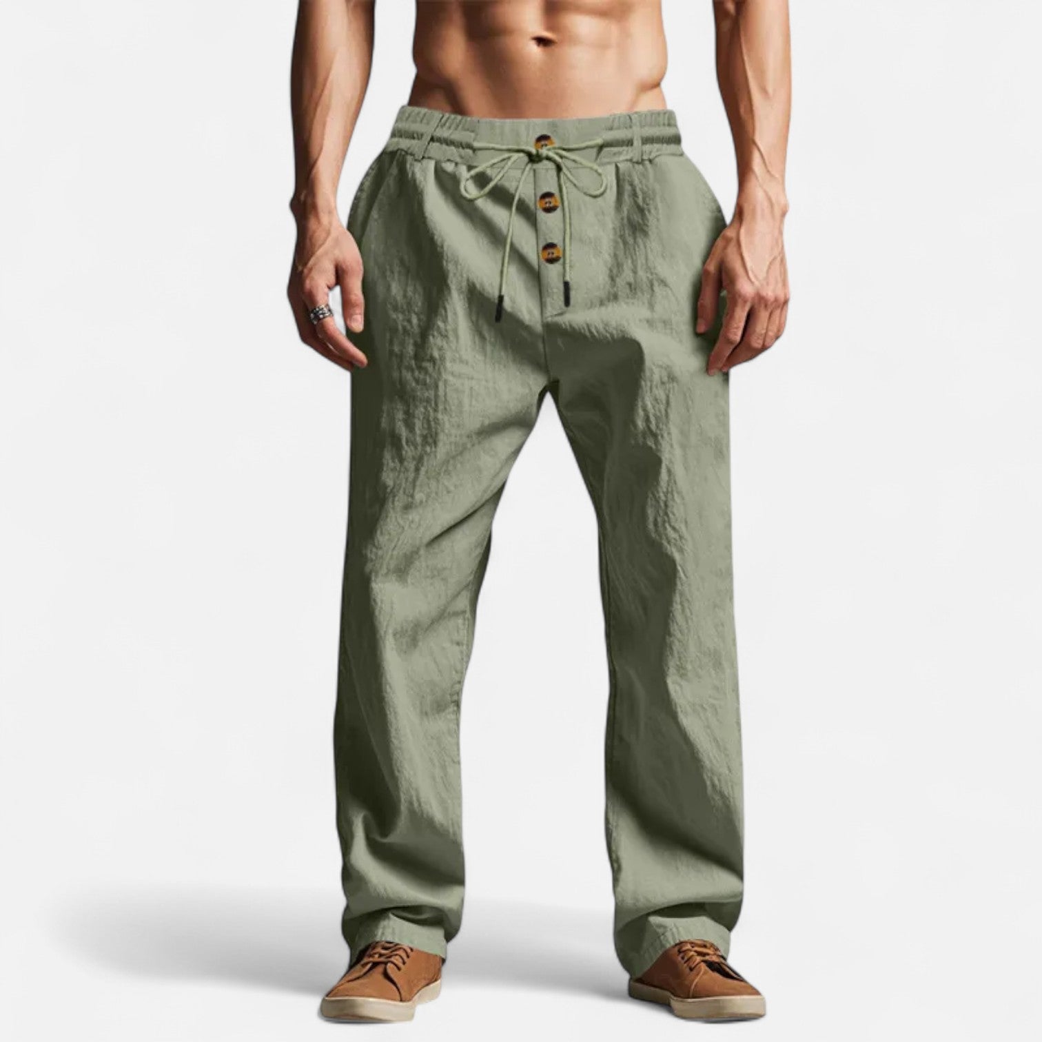 Eliaro Moda | Pantalones de Lino Deportivo para Hombre – Estilo Costero, Comodidad Atemporal