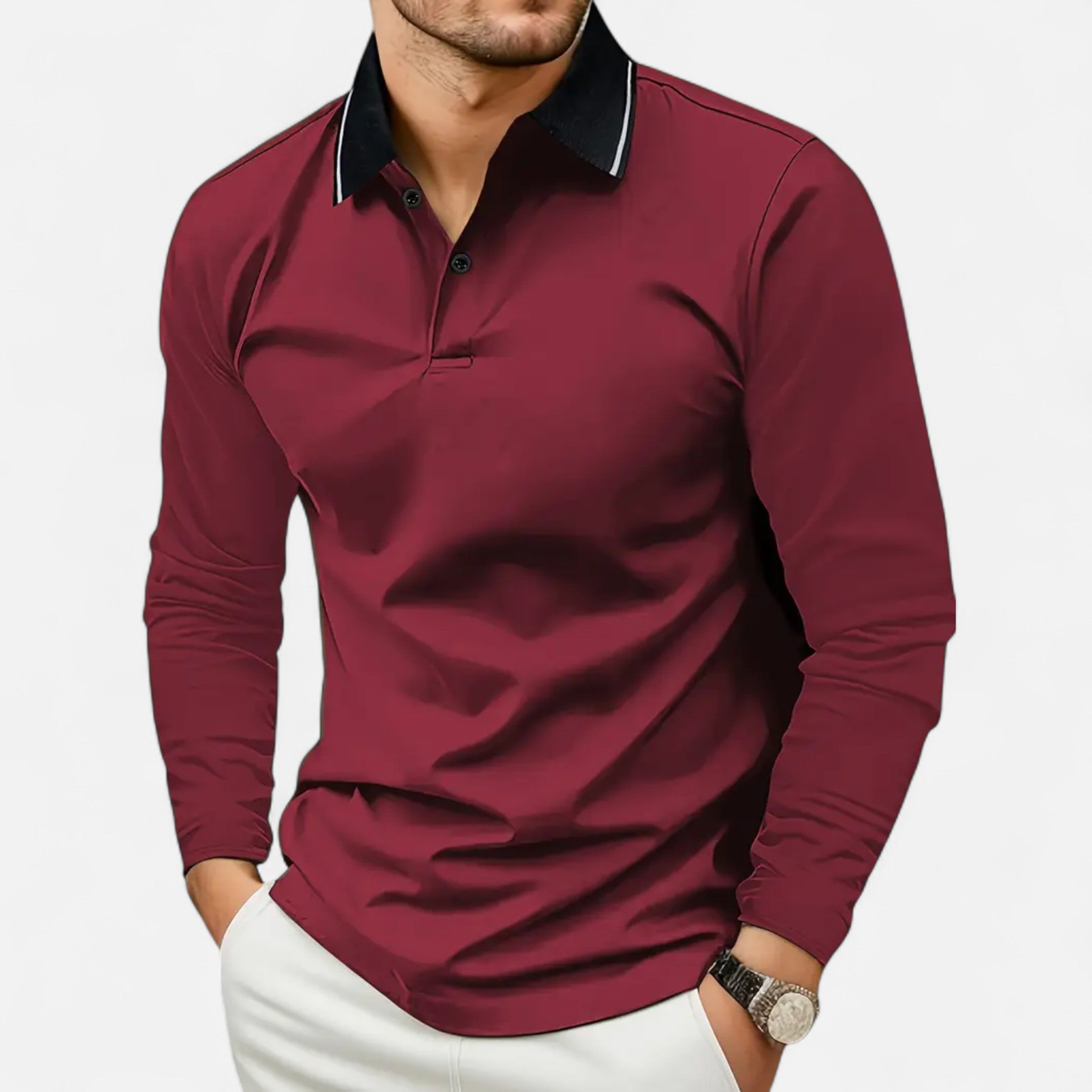 Eliaro Moda | Polo Hombre Manga Larga Estilo Rugby Casual