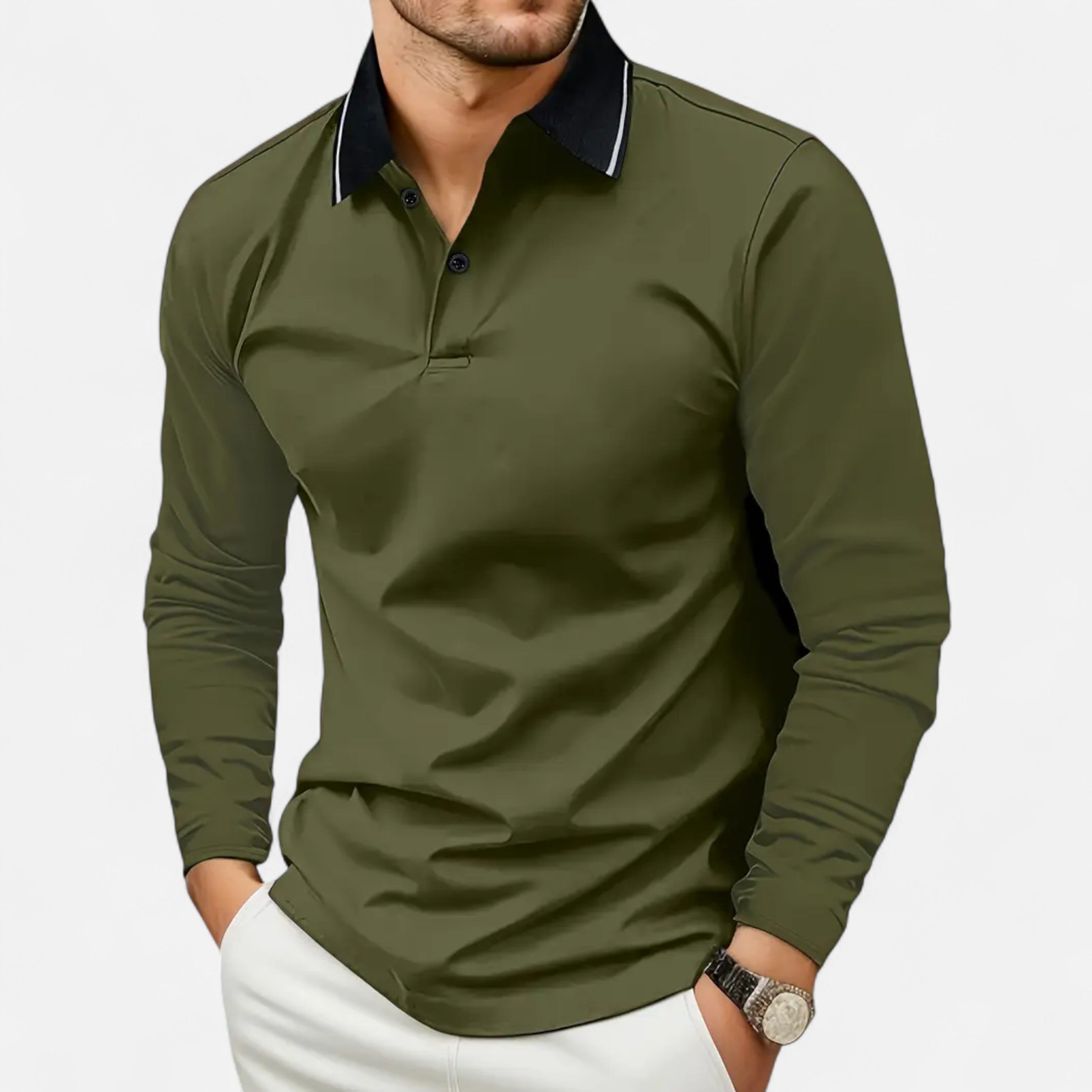 Eliaro Moda | Polo Hombre Manga Larga Estilo Rugby Casual