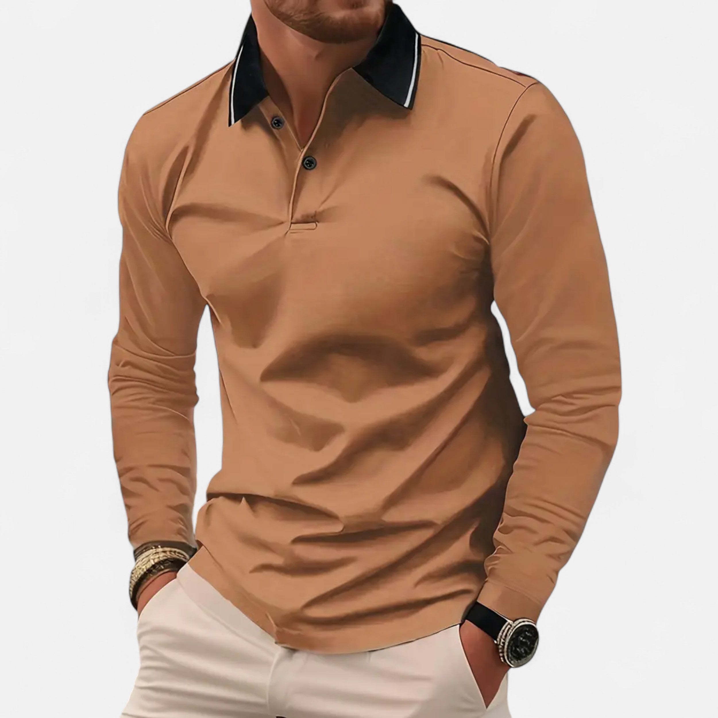Eliaro Moda | Polo Hombre Manga Larga Estilo Rugby Casual