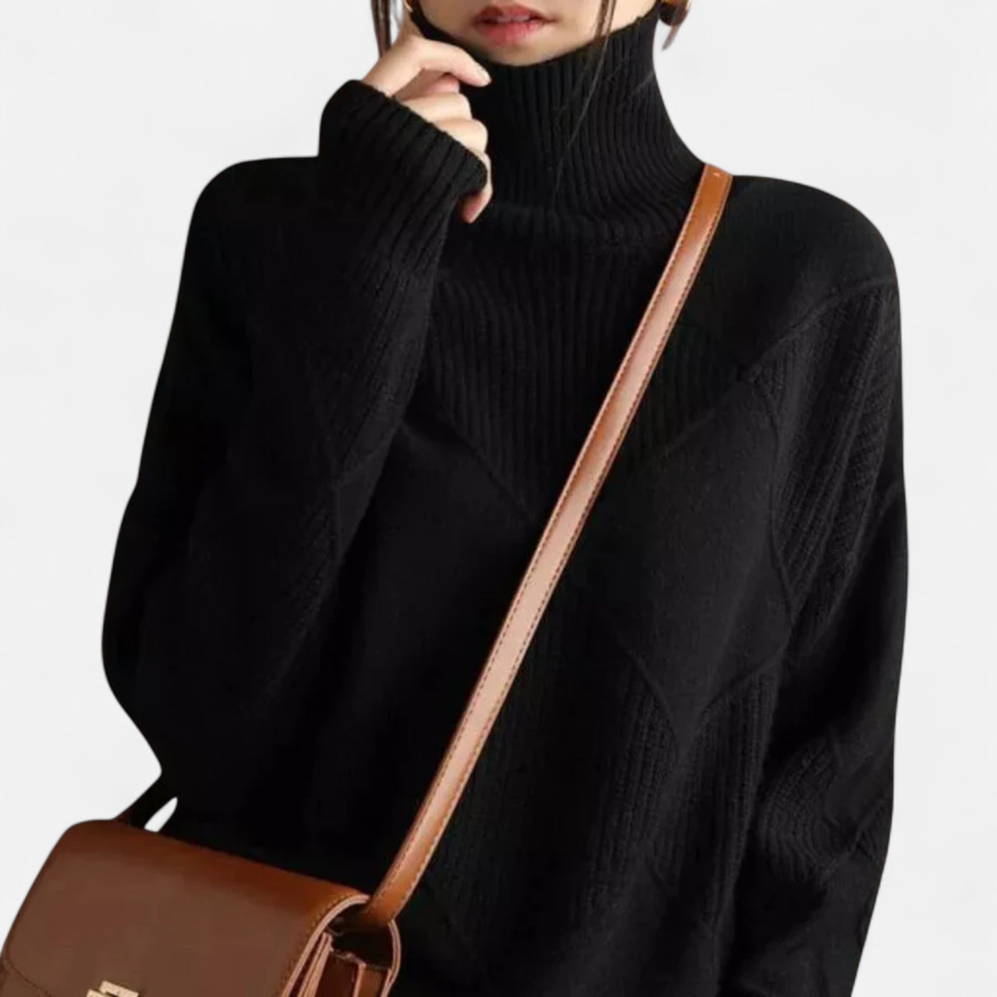 Eliaro Moda | Suéter Mujer Cachemira Cuello Alto Envolvente