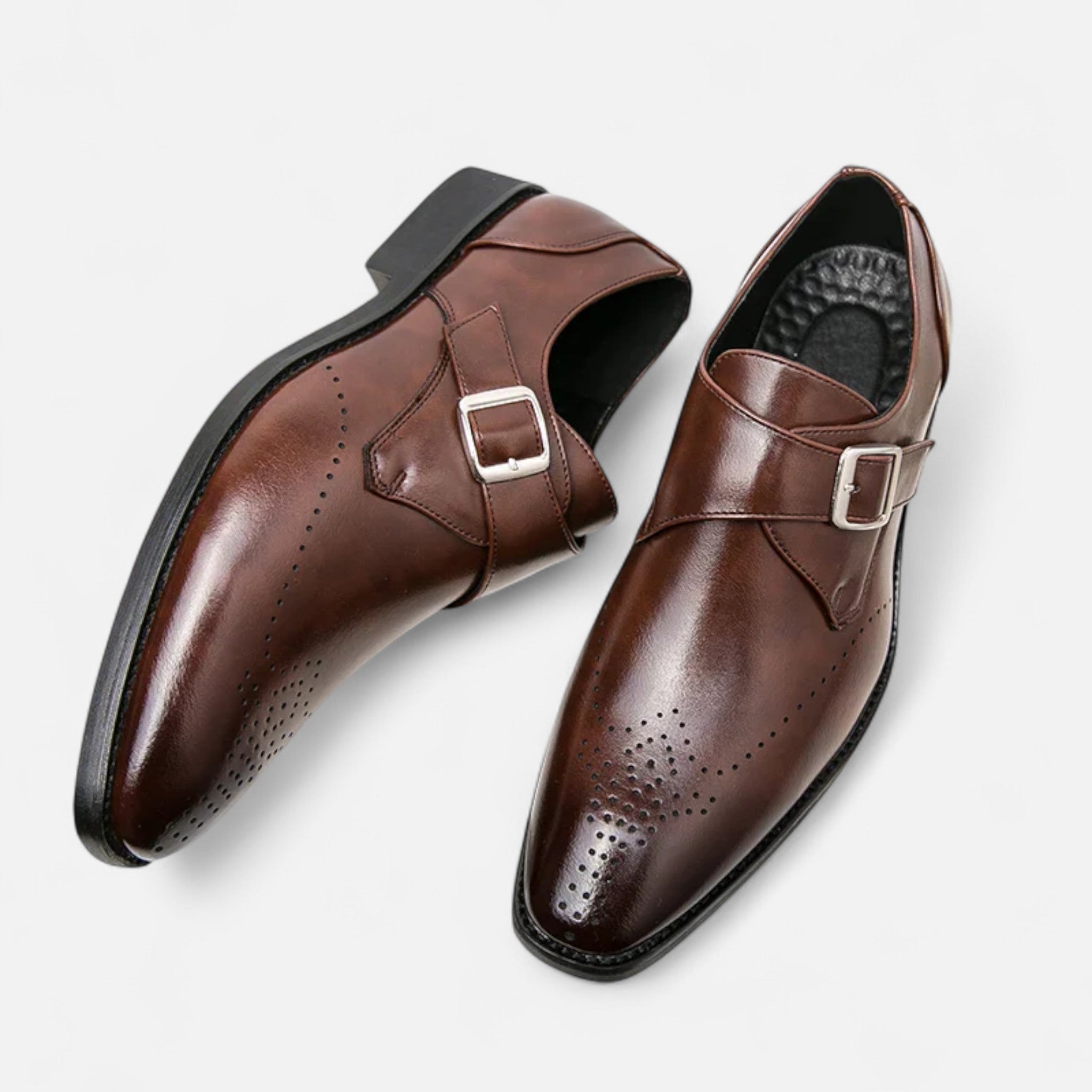 Eliaro Moda | Zapatos Monk Strap Hombre Ashford Puntera Perforada