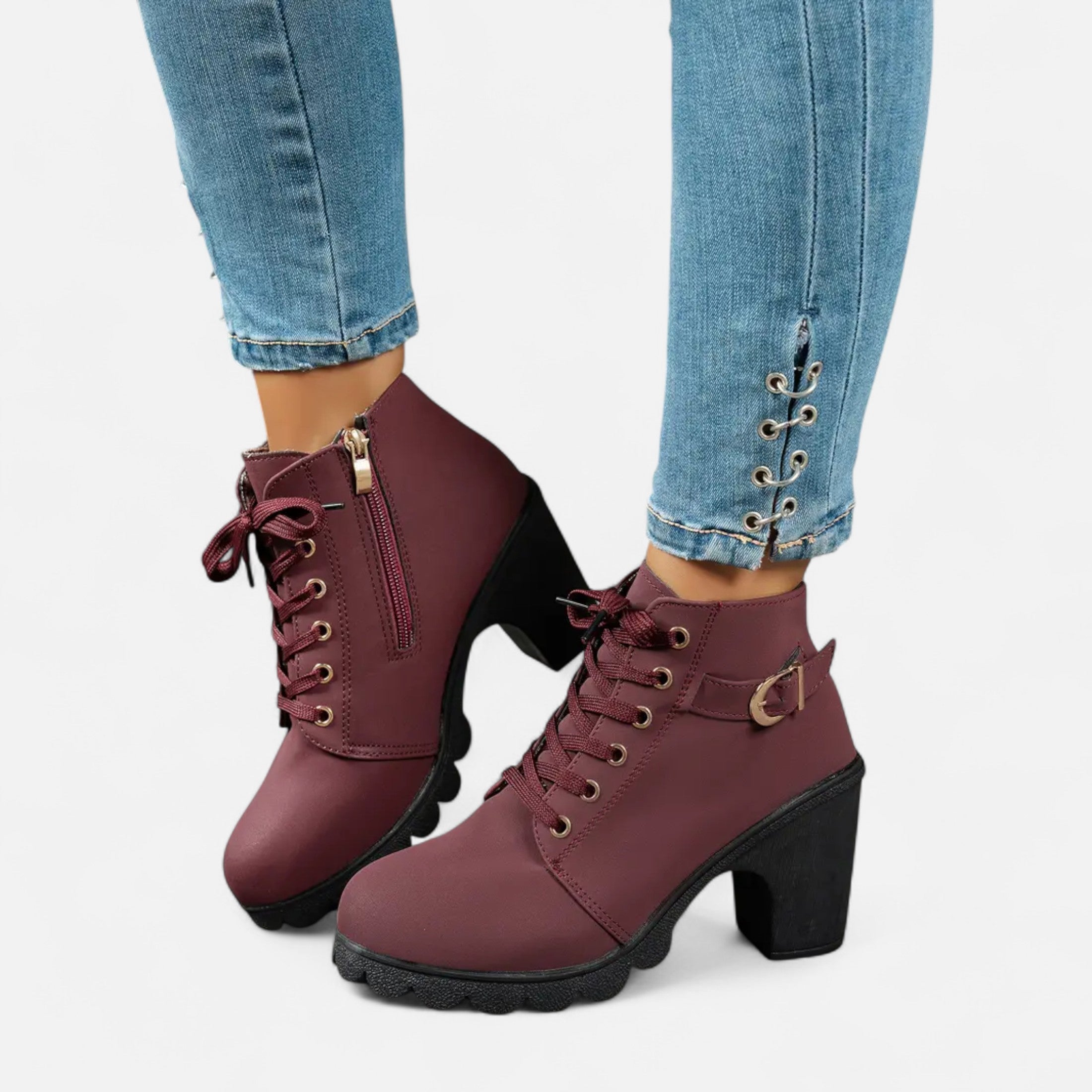 Eliaro Moda | Botines Cortos Mujer con Tacón de Bloque Elegante