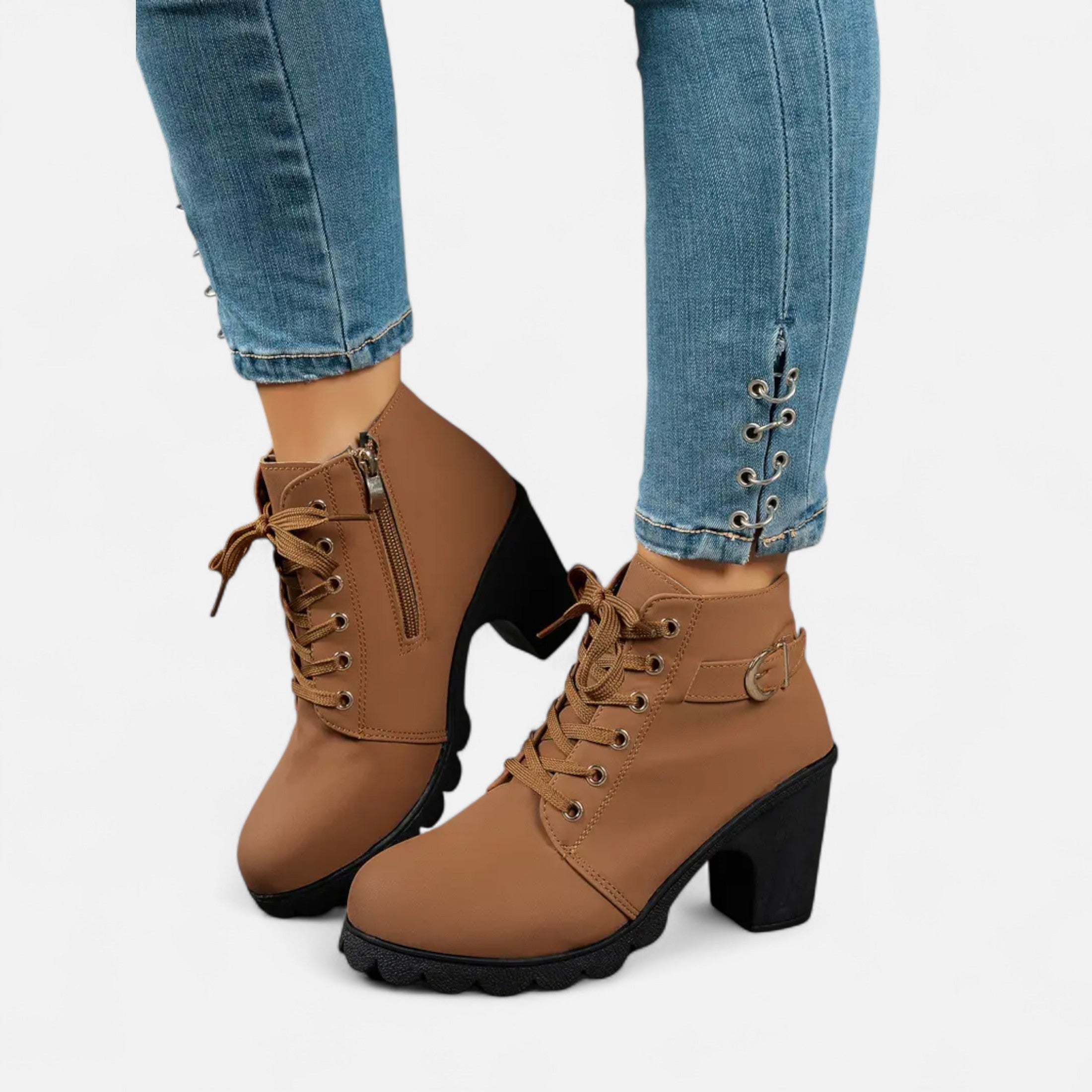 Eliaro Moda | Botines Cortos Mujer con Tacón de Bloque Elegante