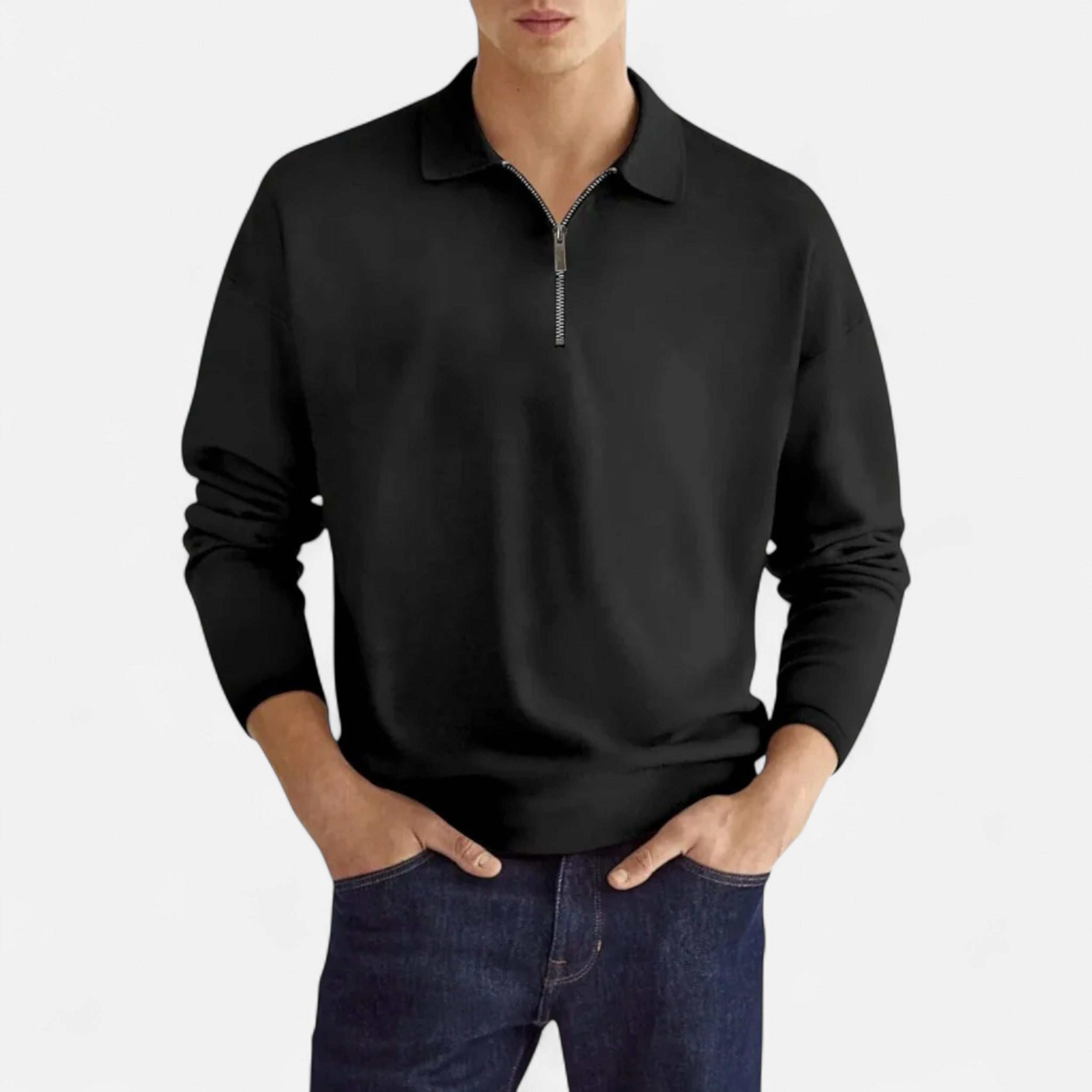 Eliaro Moda | Polo Hombre Manga Larga Cremallera Estilo Clásico