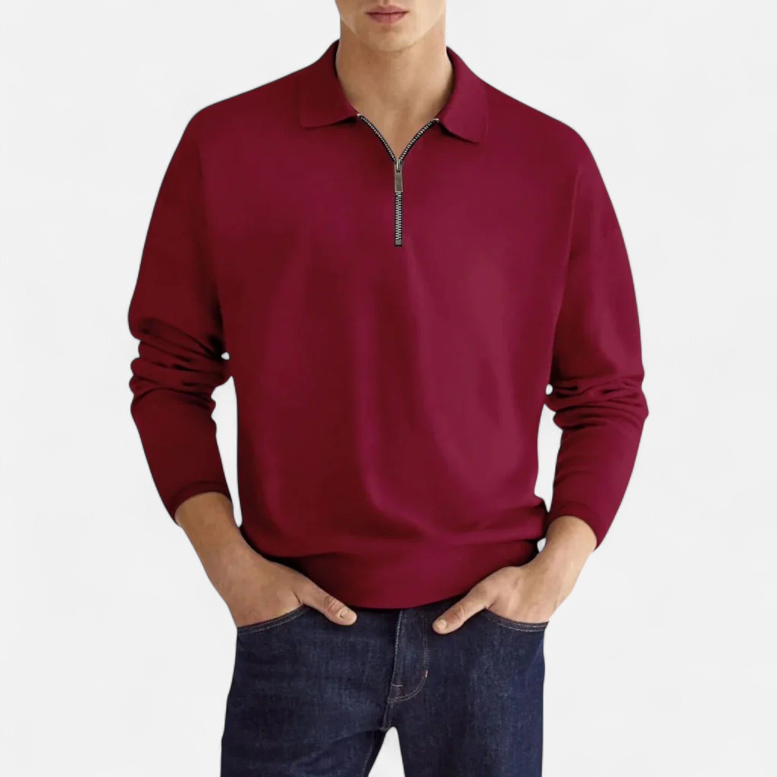 Eliaro Moda | Polo Hombre Manga Larga Cremallera Estilo Clásico