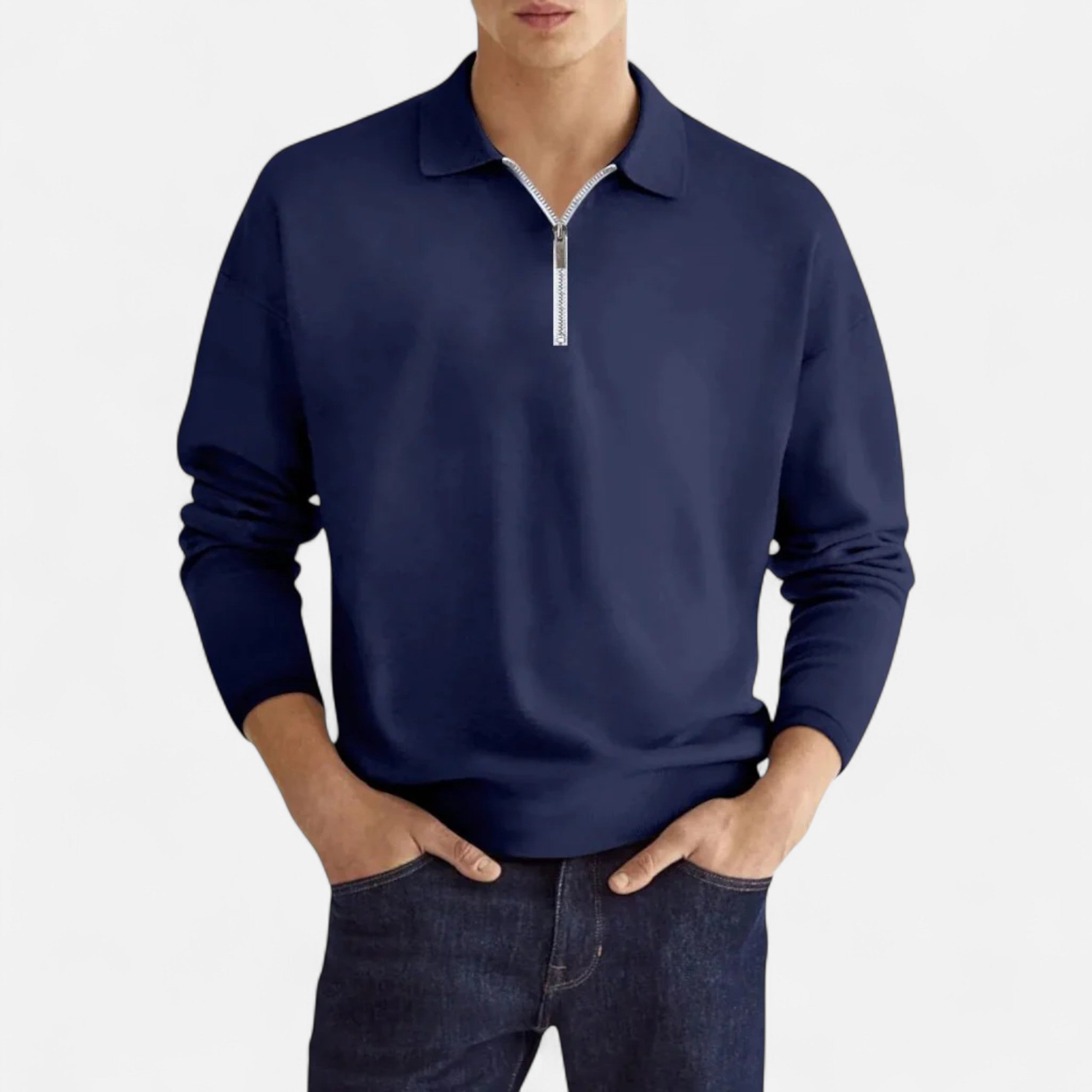 Eliaro Moda | Polo Hombre Manga Larga Cremallera Estilo Clásico