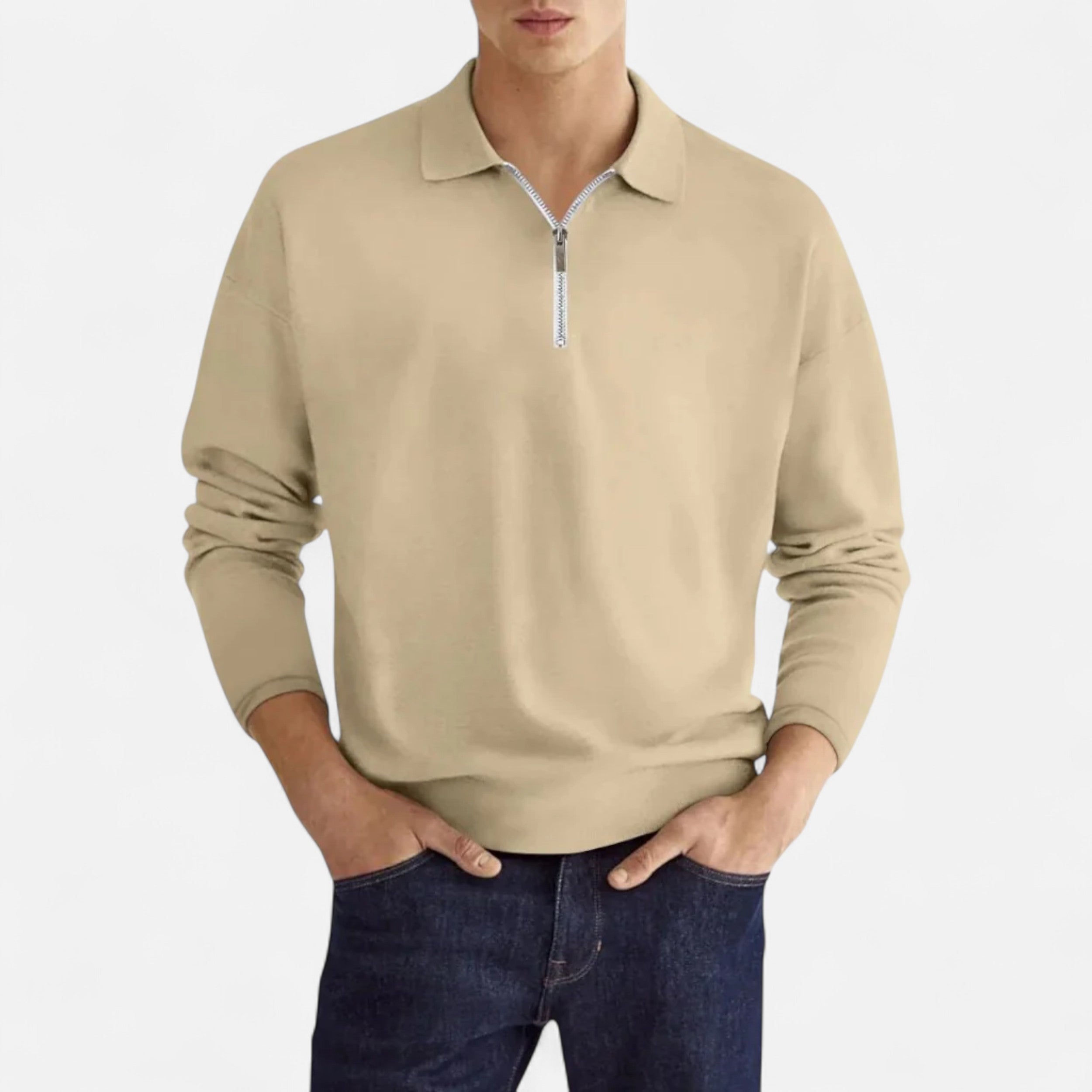 Eliaro Moda | Polo Hombre Manga Larga Cremallera Estilo Clásico