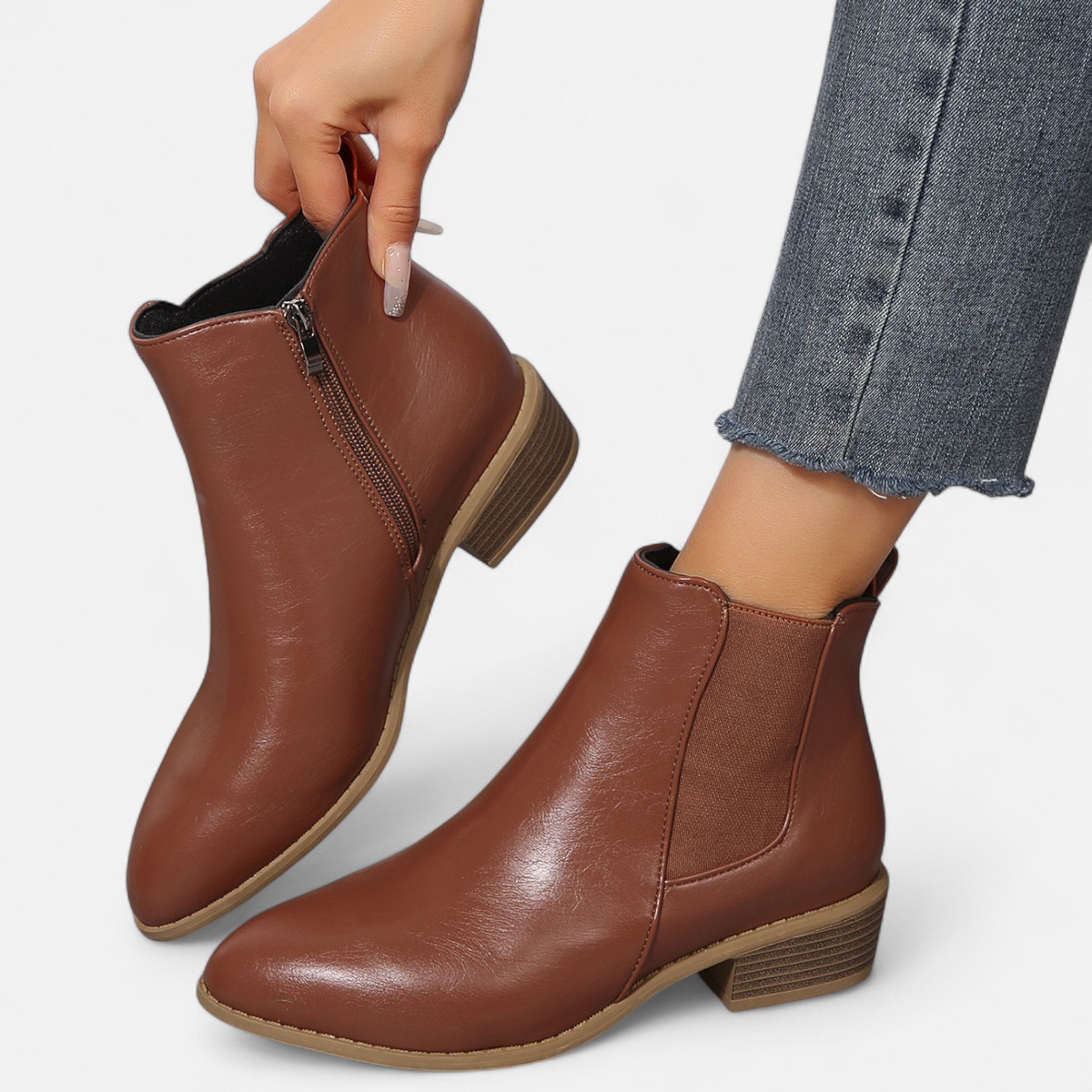 Eliaro Moda | Botines Chelsea Tacón Medio Mujer en Gamuza