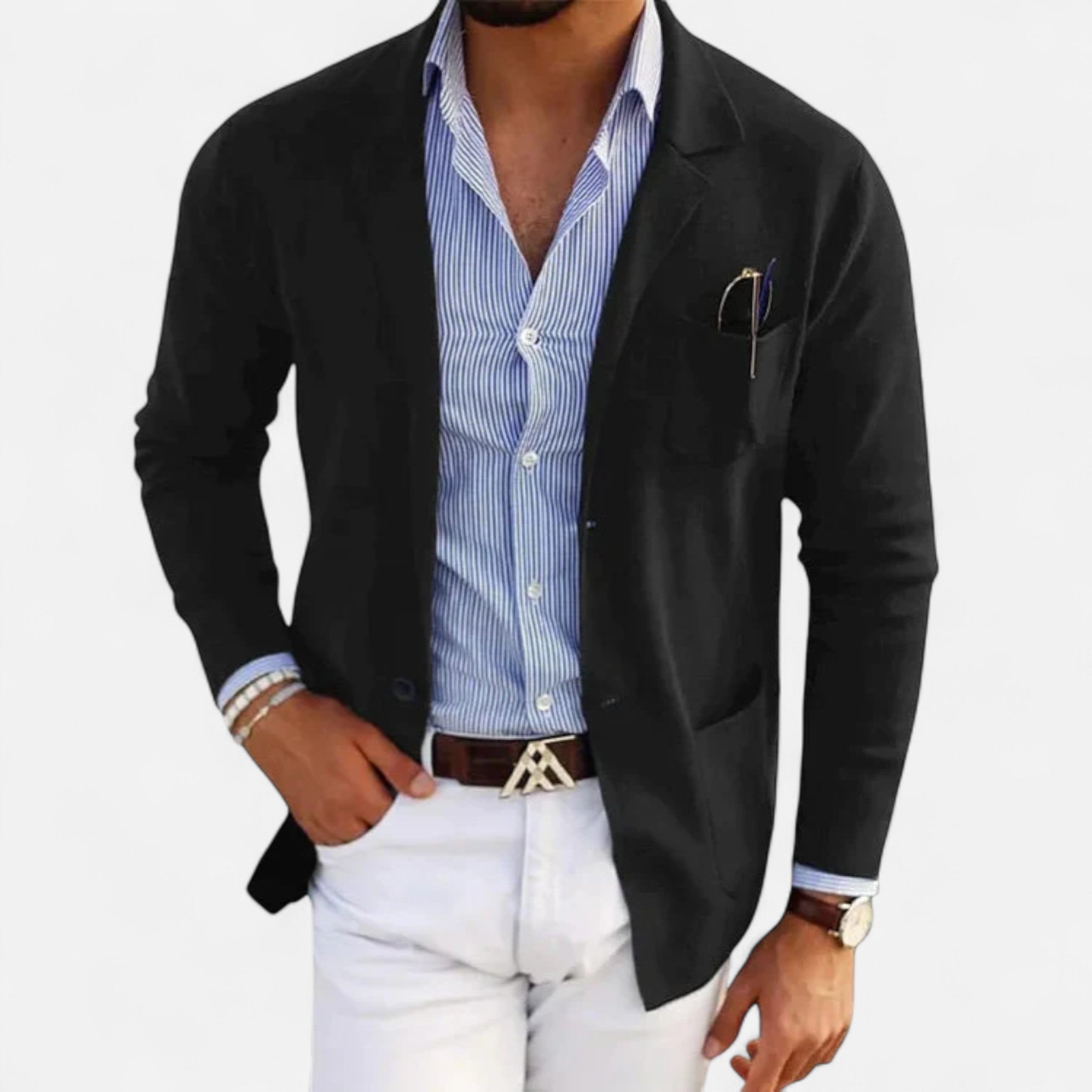 Eliaro Moda | Blazer Hombre Clásico con Bolsillos de Tapeta
