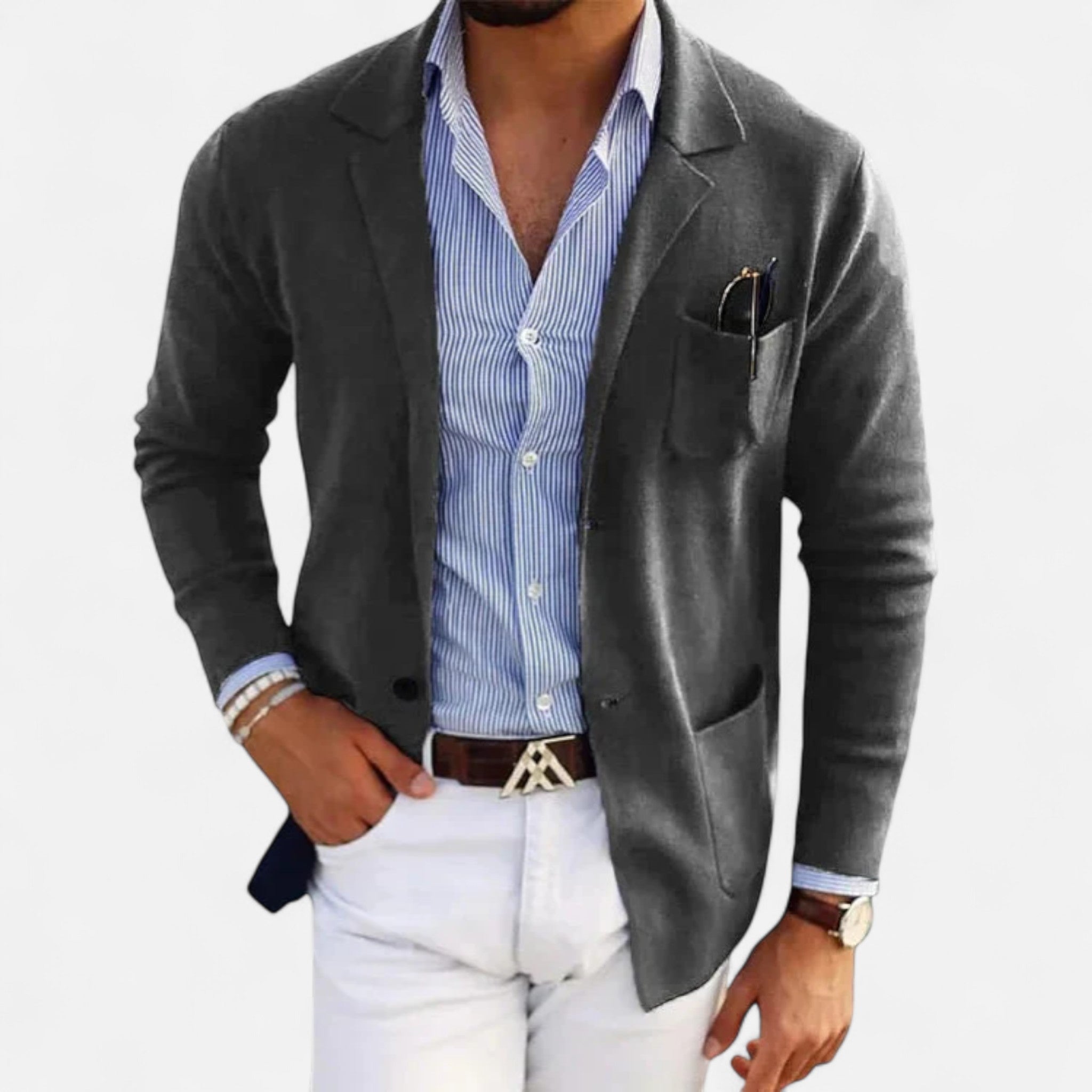 Eliaro Moda | Blazer Hombre Clásico con Bolsillos de Tapeta