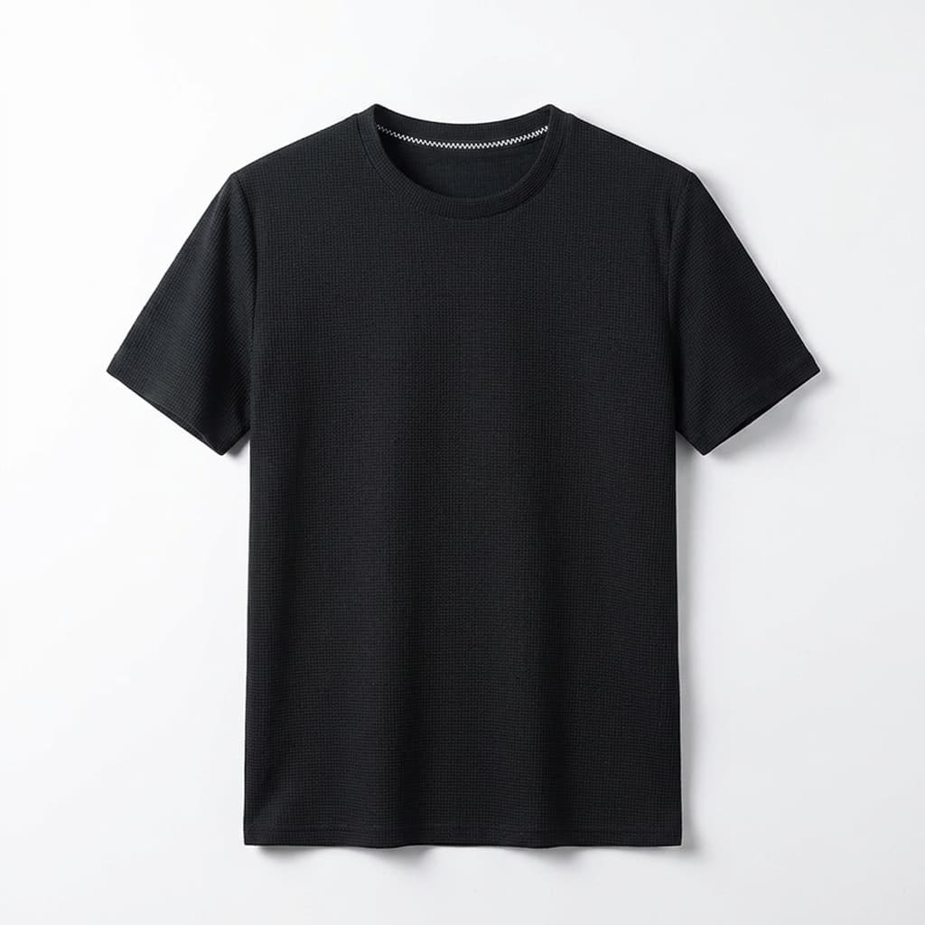 T-shirt de malha gofrada para homem — corte relaxado — estilo diário